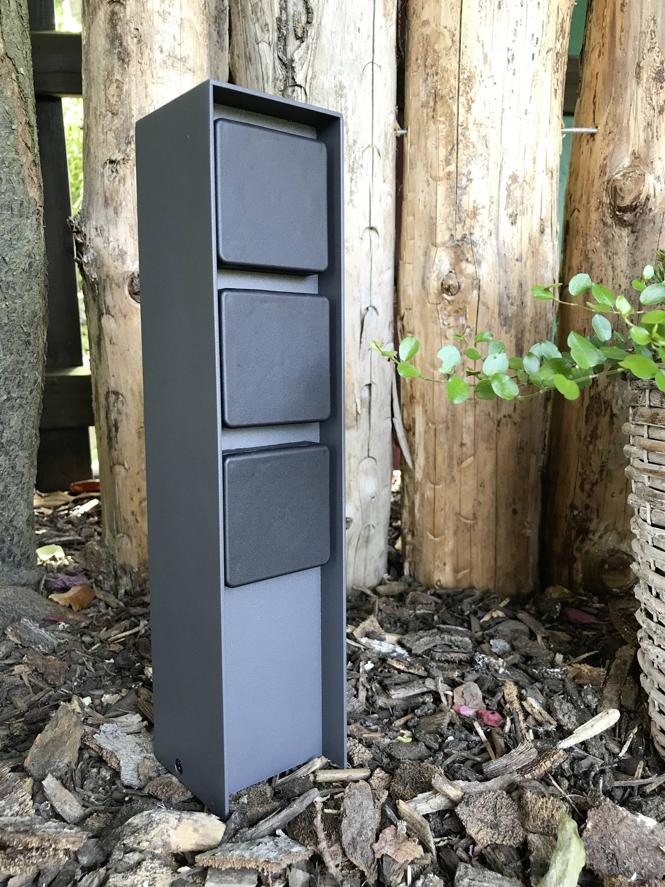 BOLD 11026 Gartensteckdose 3fach Anthrazit ohne Kabel