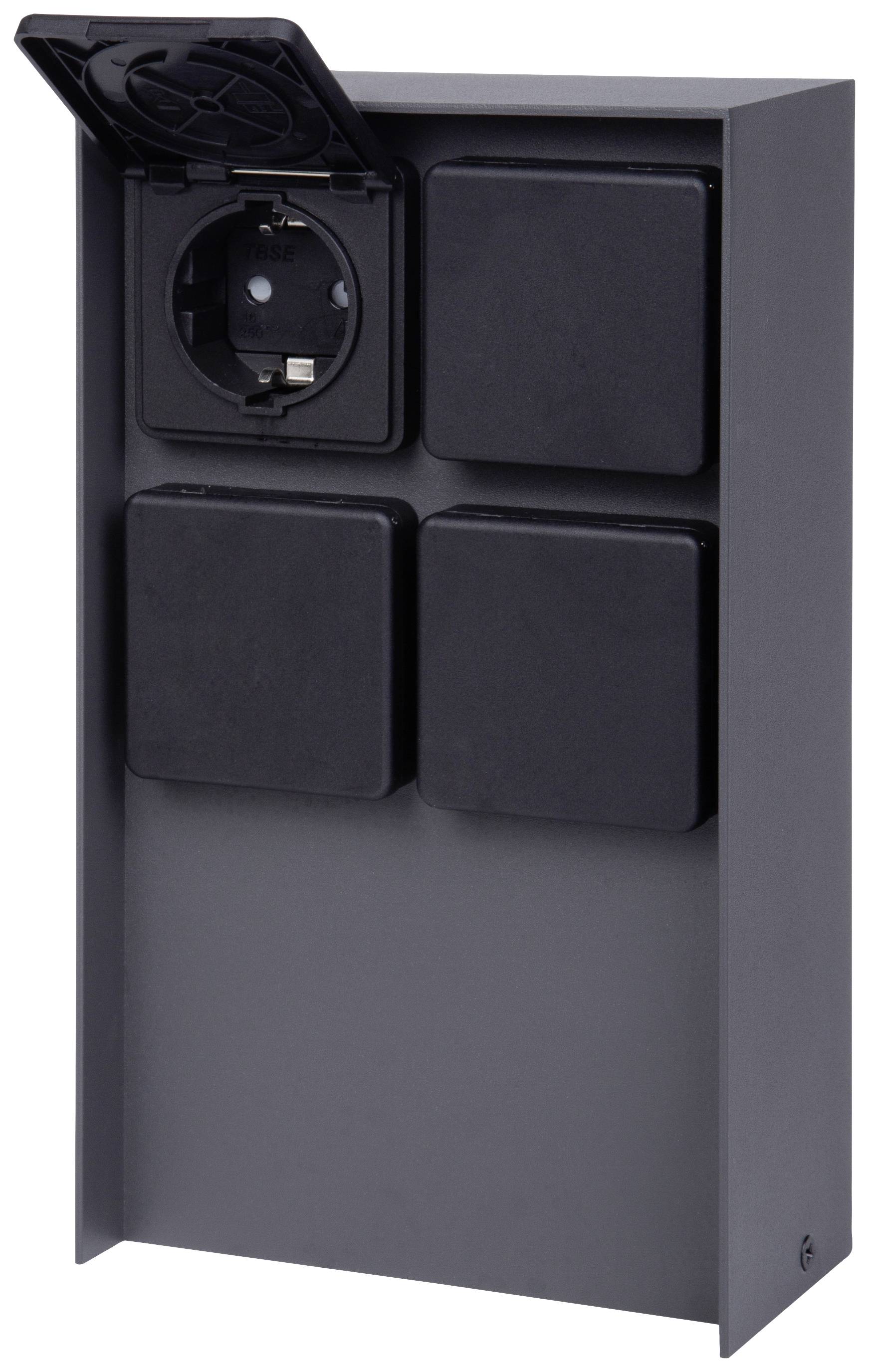 BOLD 11030 Gartensteckdose 4fach Anthrazit ohne Kabel