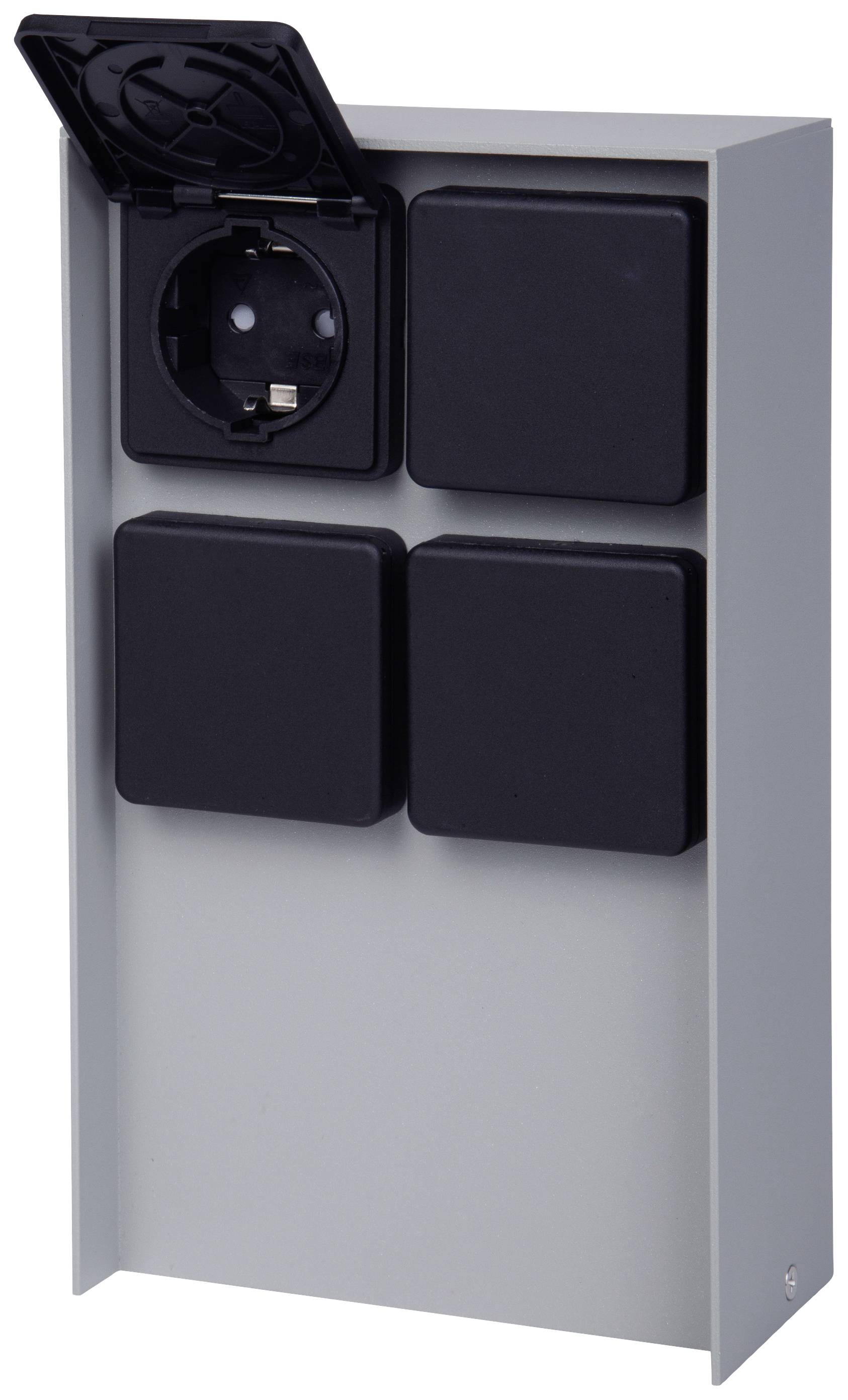 BOLD 11098 Gartensteckdose 4fach Hellgrau ohne Kabel