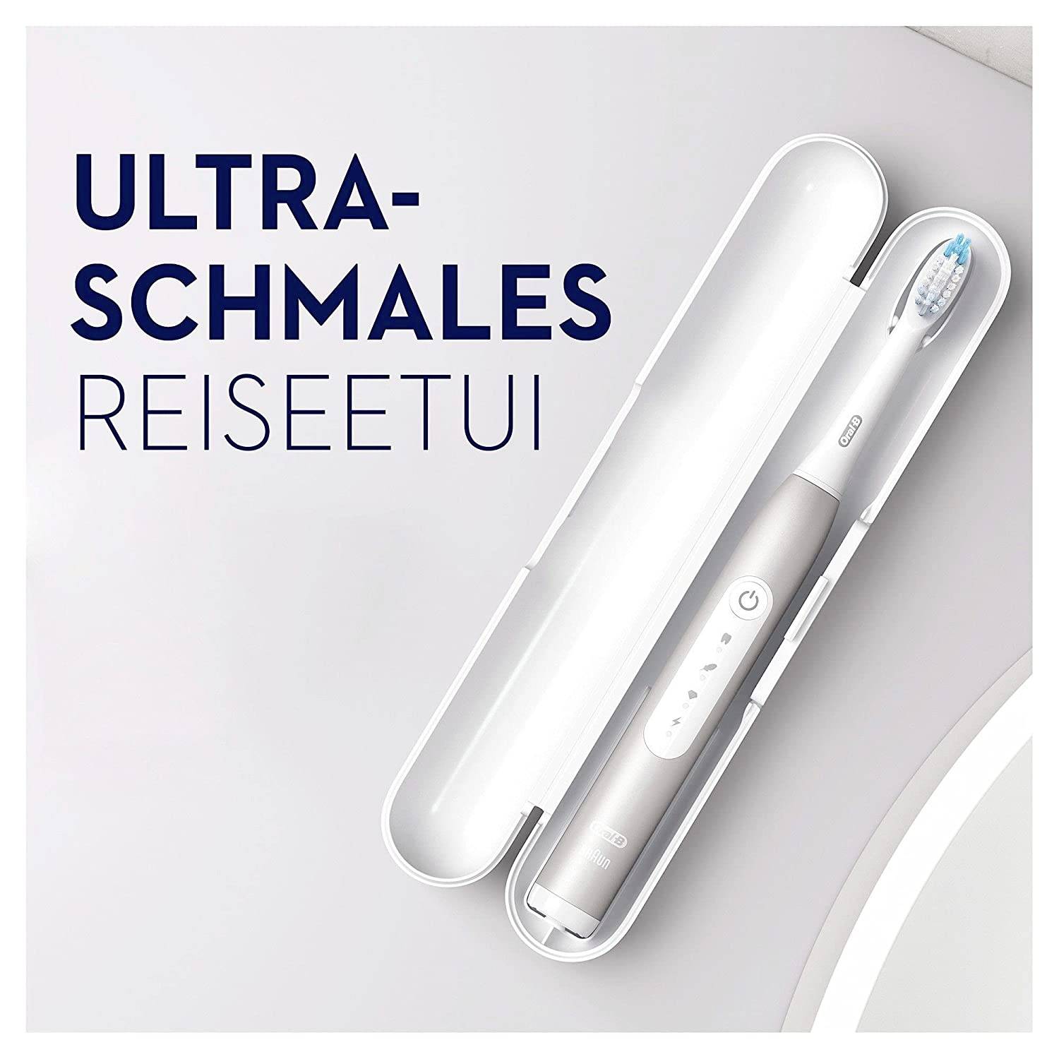 Oral-B Pulsonic Slim Luxe 4500 platin 4500 Elektrische Zahnbürste Schallzahnbürste Weiß, Silber