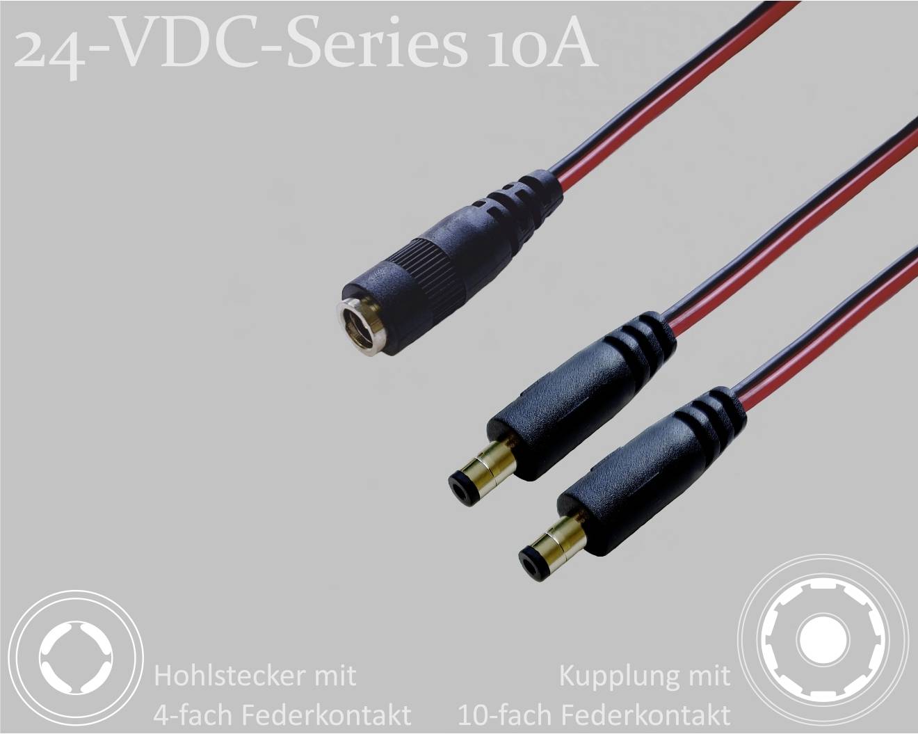 BKL Electronic 075916 DC-Verteiler Niedervolt-Stecker - DC-Kupplung 5.5mm 2.1mm 0.30m 1 St. Single