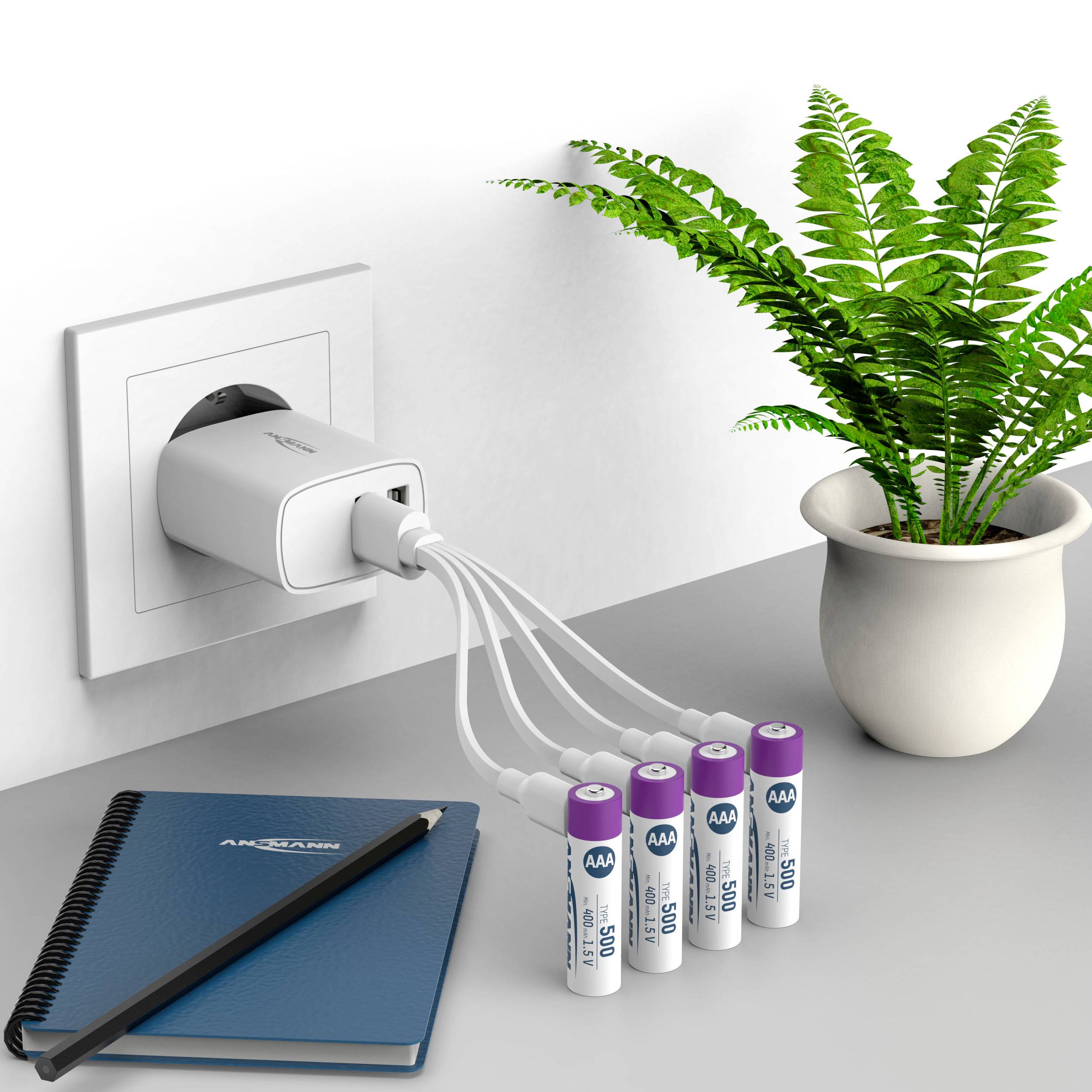 Ansmann LR03 USB-C USB-C® Akku Li-Ion 500 mAh 1.5V 4St.