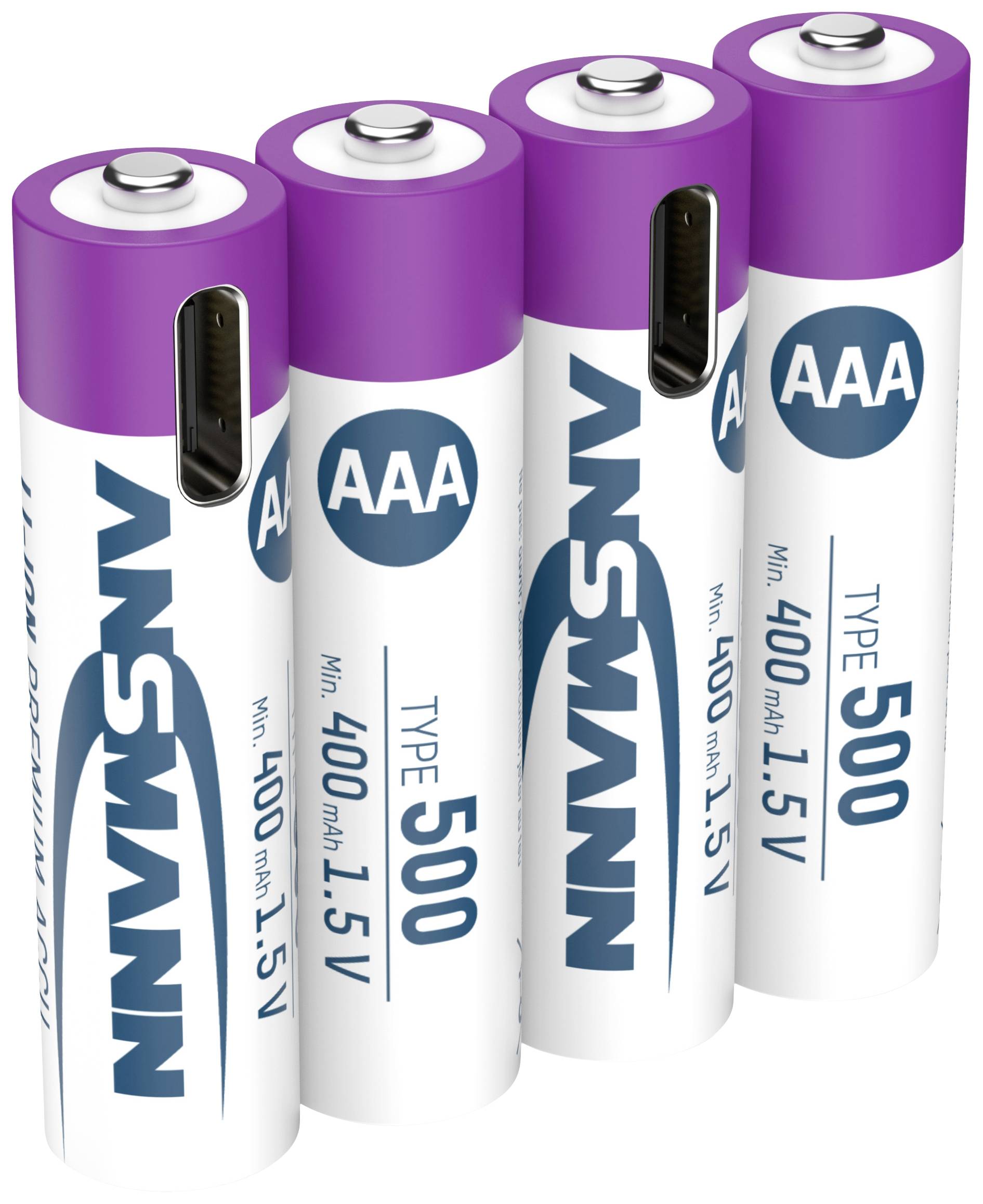 Ansmann LR03 USB-C USB-C® Akku Li-Ion 500 mAh 1.5 V 4 St.