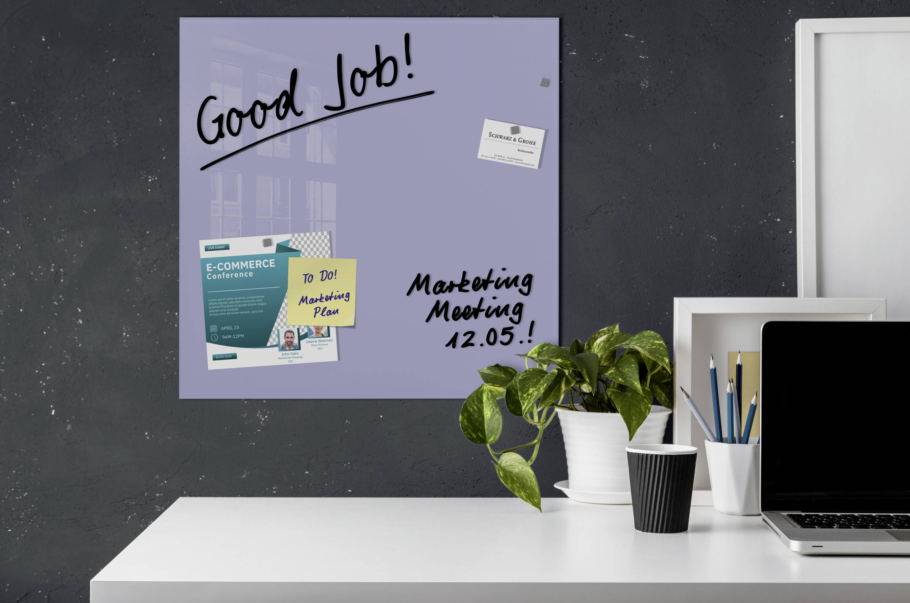 Sigel Glas-Magnettafel Artverum (B x H) 48 cm x 48 cm Lavendel GL119