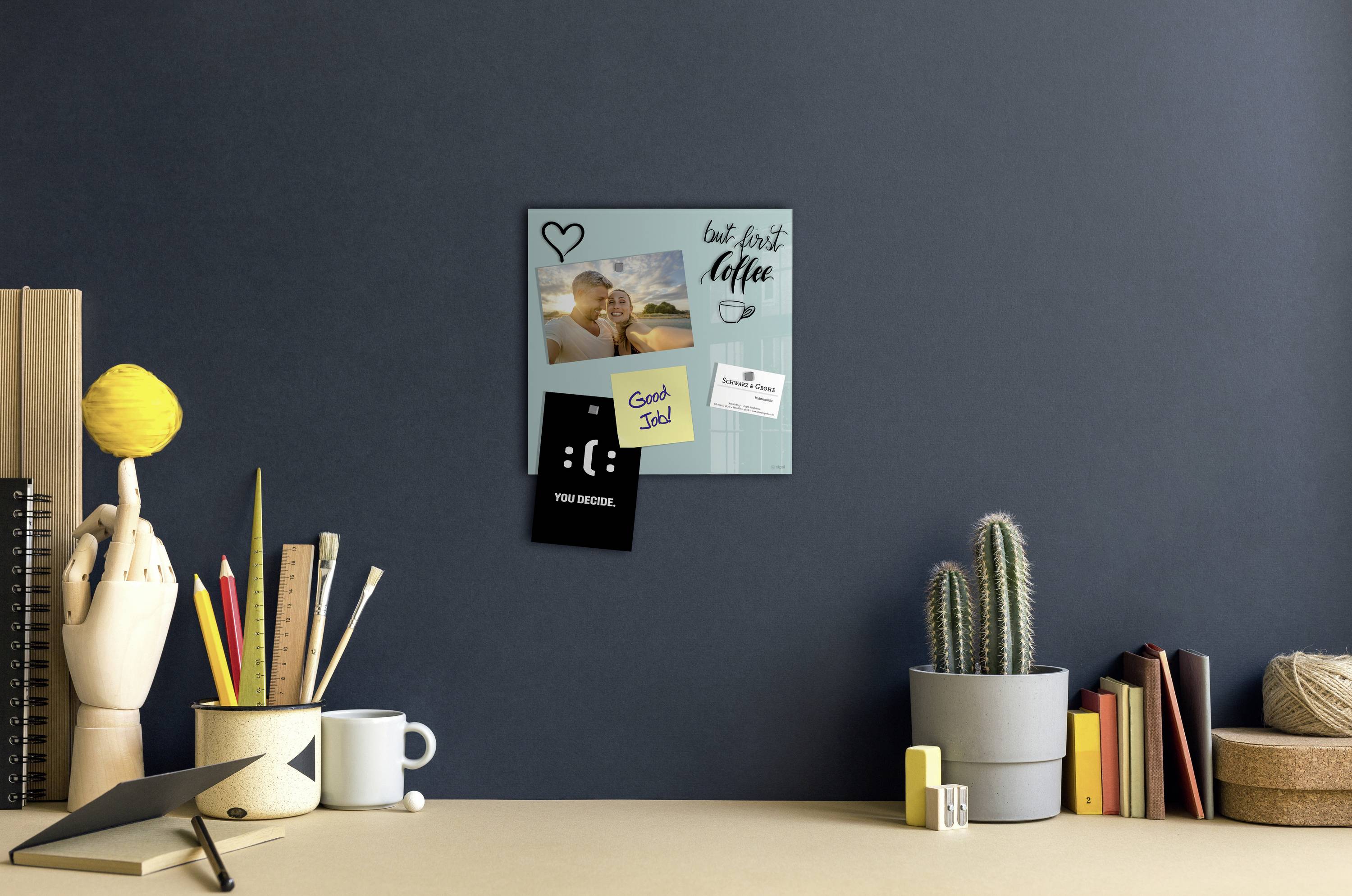 Sigel Glas-Magnettafel Artverum (B x H) 30 cm x 30 cm Aquamarin GL133