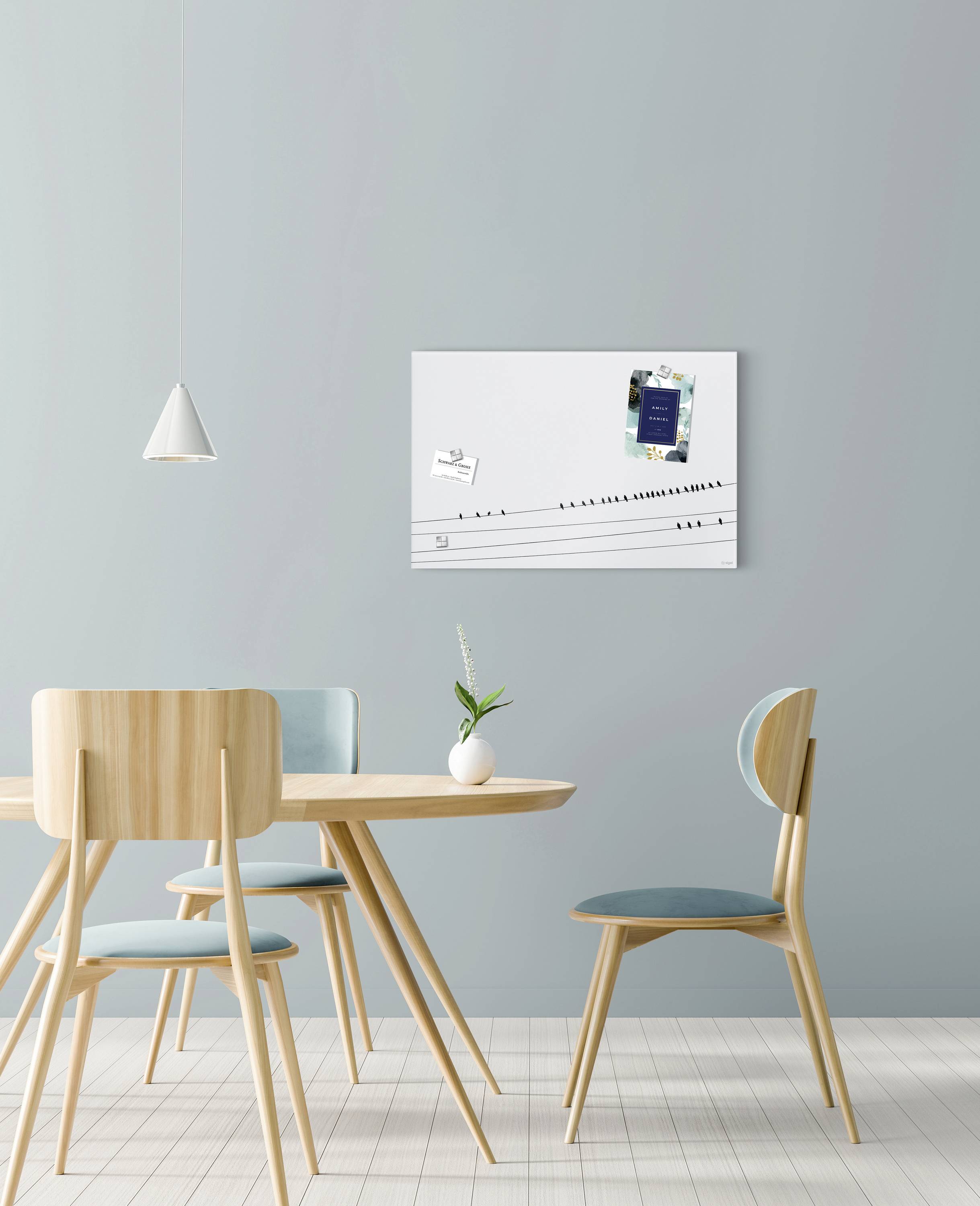 Sigel Glas-Magnettafel Artverum Little Birds (B x H) 60 cm x 40 cm Weiß GL284