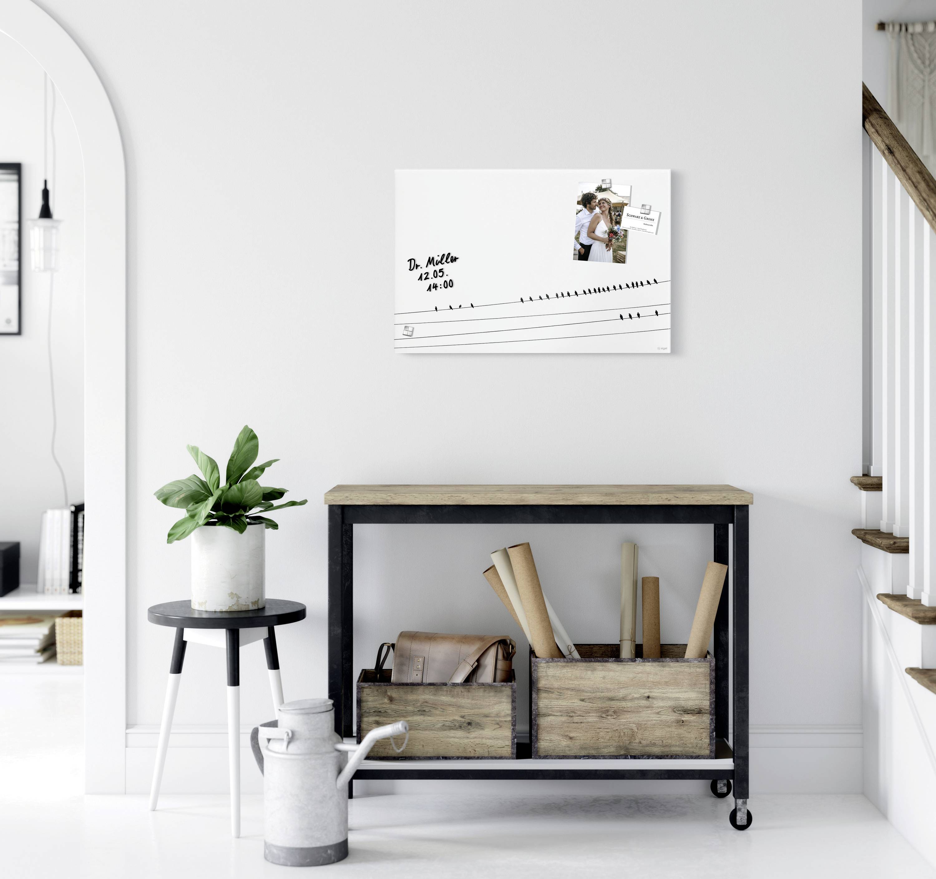 Glas-Magnettafel Artverum 60x40cm Little Birds matt