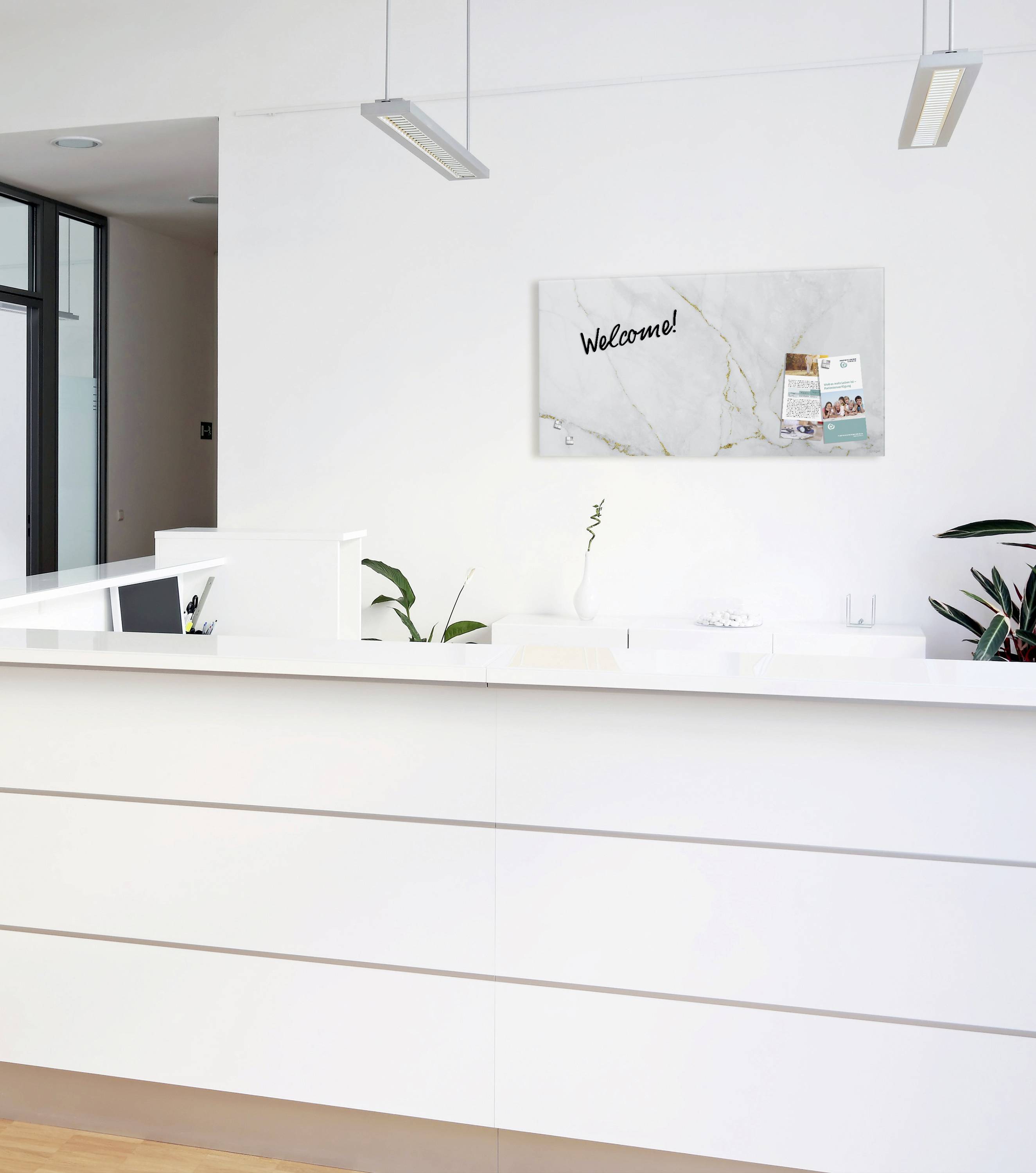 Sigel Glas-Magnettafel Artverum Marble & Gold (B x H) 91 cm x 46 cm Weiß GL361