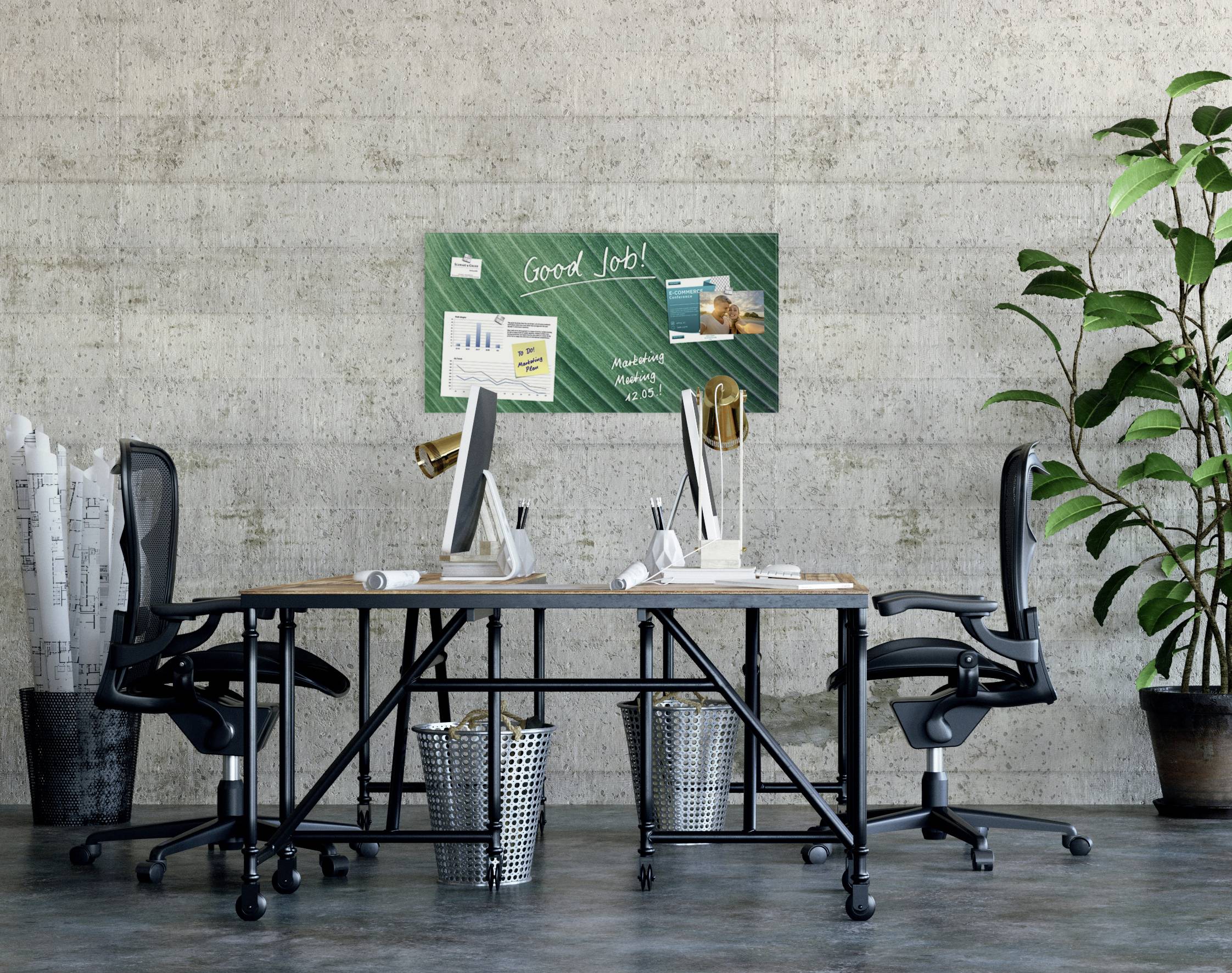 Sigel Glas-Magnettafel Artverum Palm Leaf (B x H) 91 cm x 46 cm Grün GL371