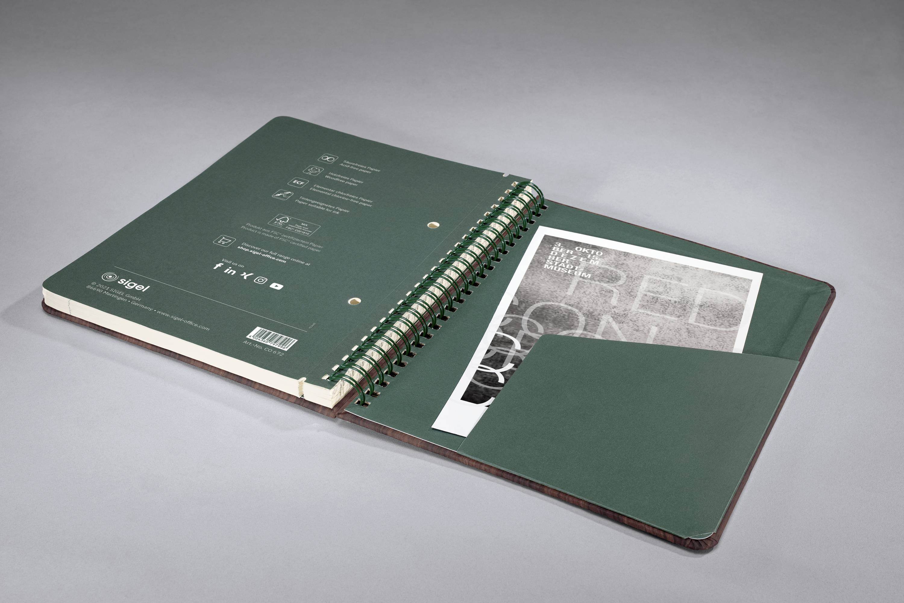 Sigel Spiralblock Conceptum CO675 Hardcover Braun DIN A5 Punktraster Anzahl der Blätter: 160