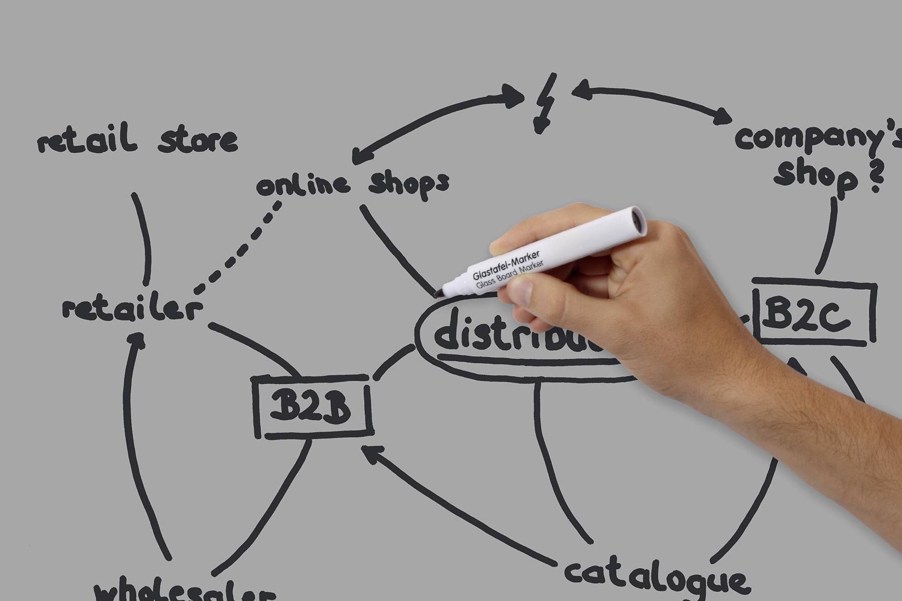 BE! Board Glas-Magnettafel (B x H) 90 cm x 60 cm Grau B1306