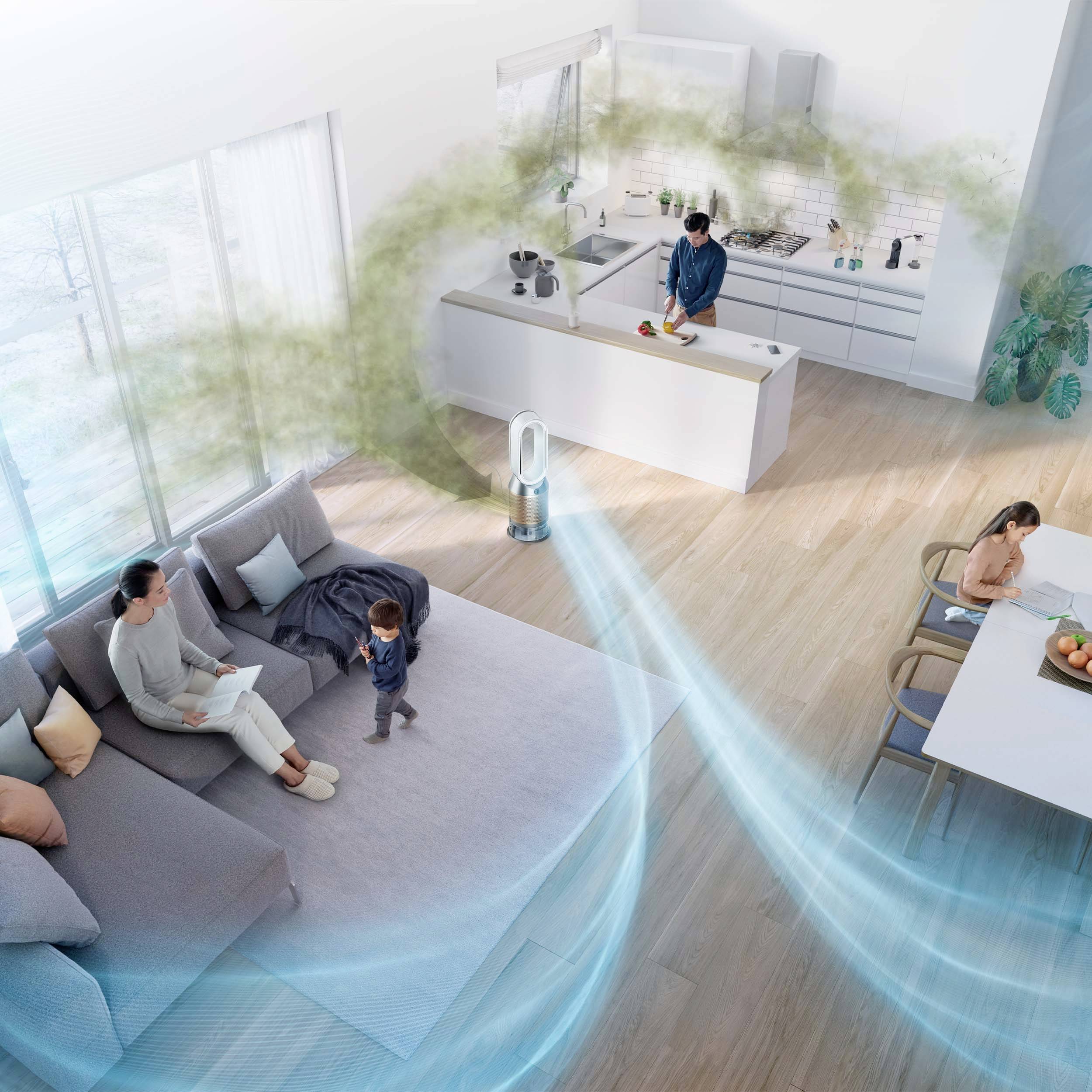 dyson PH04 Purifier Humidify+Cool Formaldehyde Luftbefeuchter 1 St. Weiß, Gold