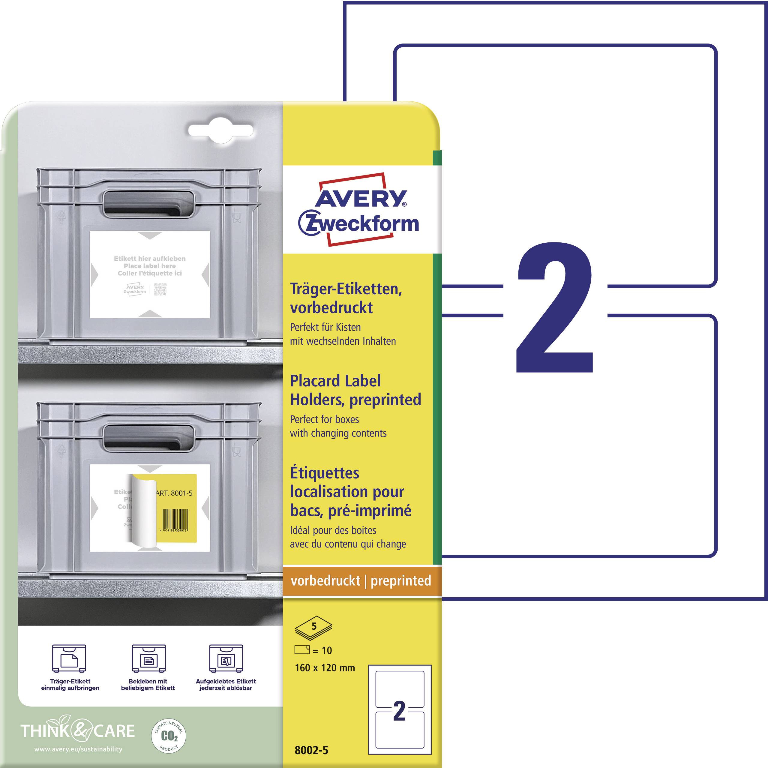 Etiketten für Boxen mit vordefiniertem Inhalt, Größe 160 x 120 mm, nummeriert mit '2', geeignet für Aufbewahrung oder Organisation.