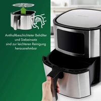 Profi Cook PC-FR 1239 H Heißluft-Fritteuse 5.5l Edelstahl, Schwarz Profi Cook PC-FR 1239 H Heißluft-Fritteuse 5.5l Edelstahl, Schwarz