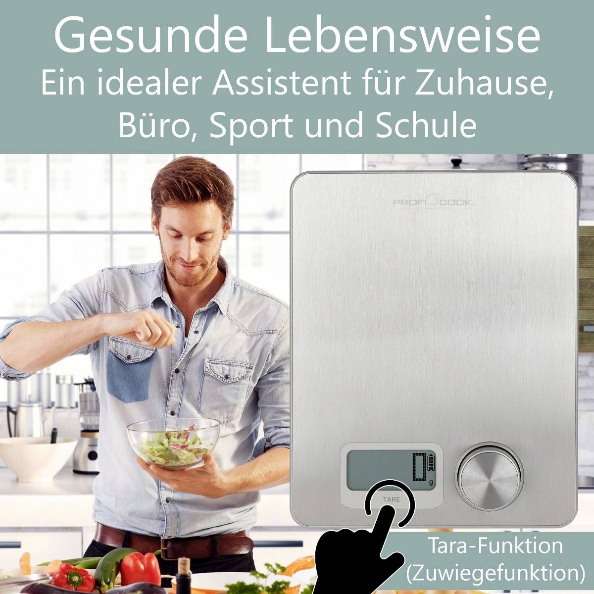 Profi Cook PC-KW 1263 Küchenwaage digital Wägebereich (max.)=5000 g Edelstahl 233 x 188 x 30