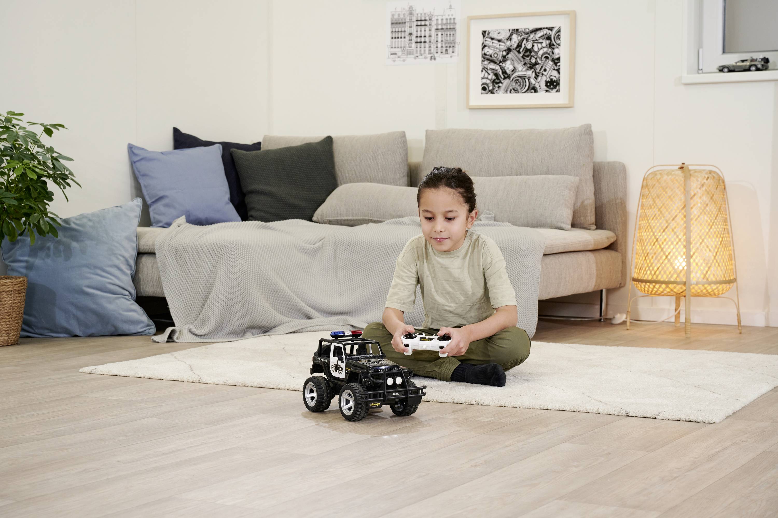 Carson Modellsport Jeep Wrangler Police 1:12 RC Einsteiger Modellauto Elektro Geländewagen RtR 2,4GHz