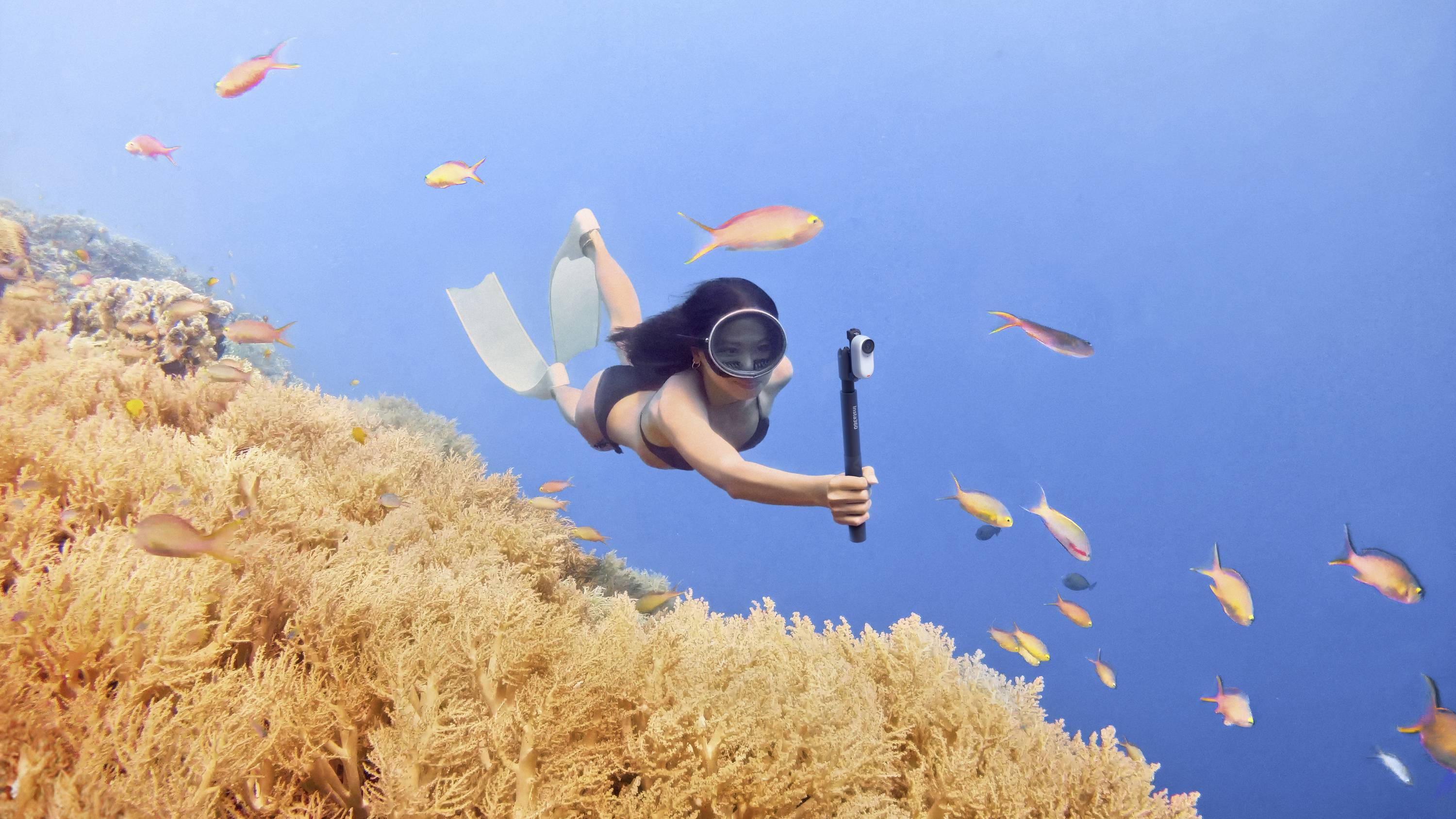 Insta360 GO 3 (64GB) Action Cam 2.7K, Bluetooth, Bildstabilisierung, Mini-Kamera, Spritzwassergeschützt, Touch-Screen, Wasserfest, Zeitlupe