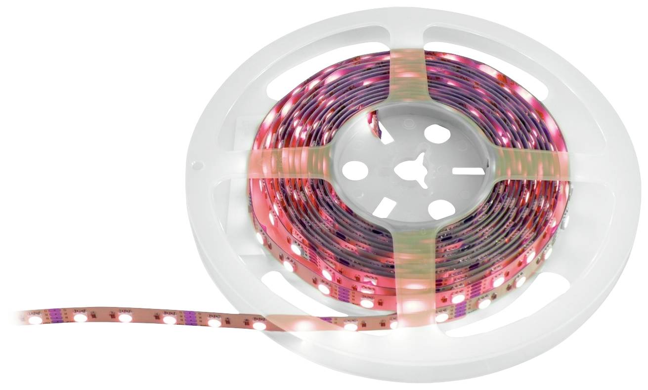 Eine Rolle mit roten LED-Streifen, die für Beleuchtungszwecke verwendet werden kann.