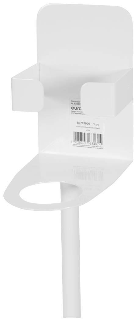 Metallständer mit zwei rechteckigen Halterungen und einer runden Öffnung, geeignet zur Aufbewahrung von Flaschen oder Behältern.