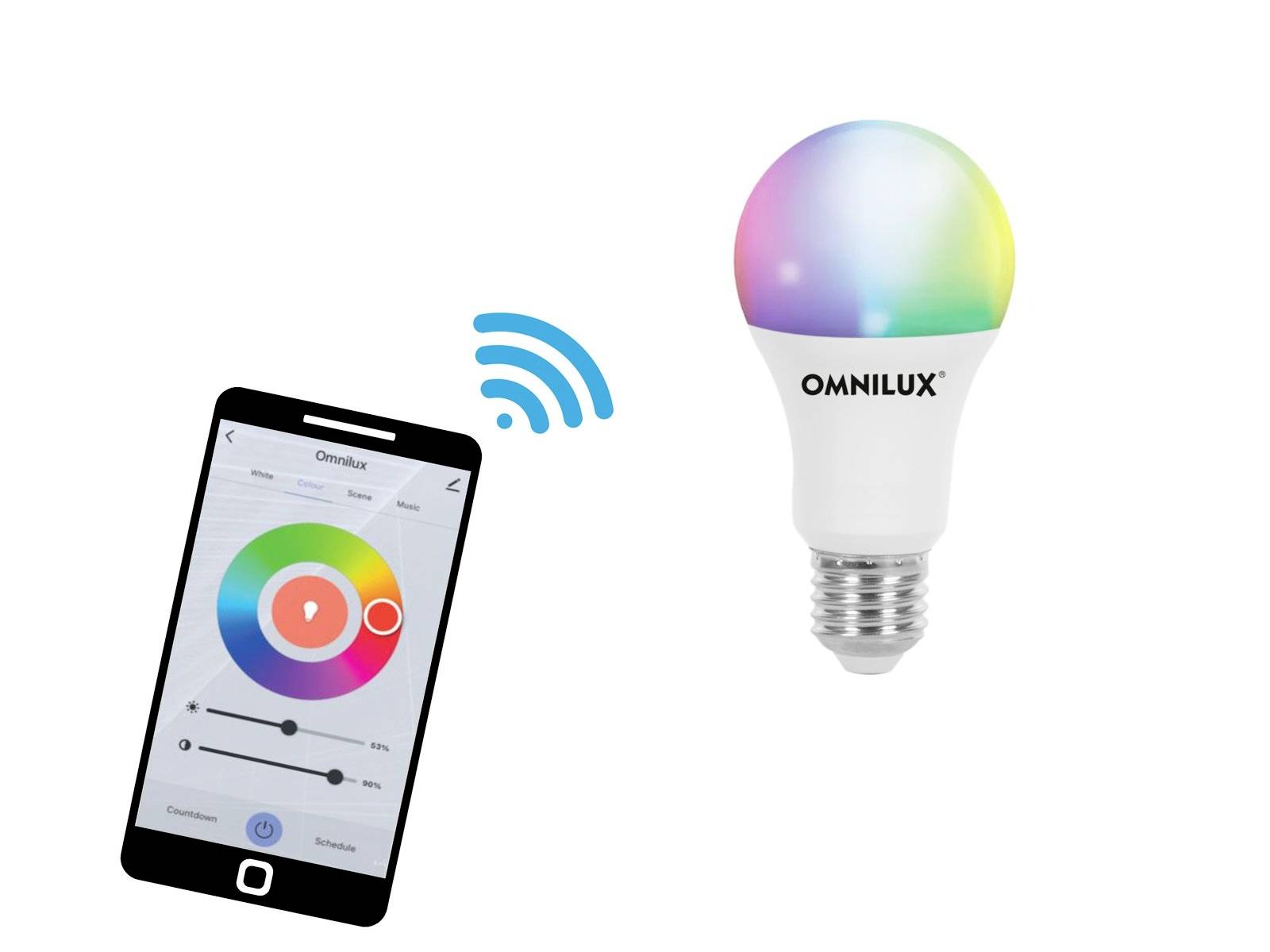 Omnilux 88000010 LED EEK F (A - G) E27 9W Warmweiß bis Kaltweiß (Ø x L) 60mm x 120mm 1St.