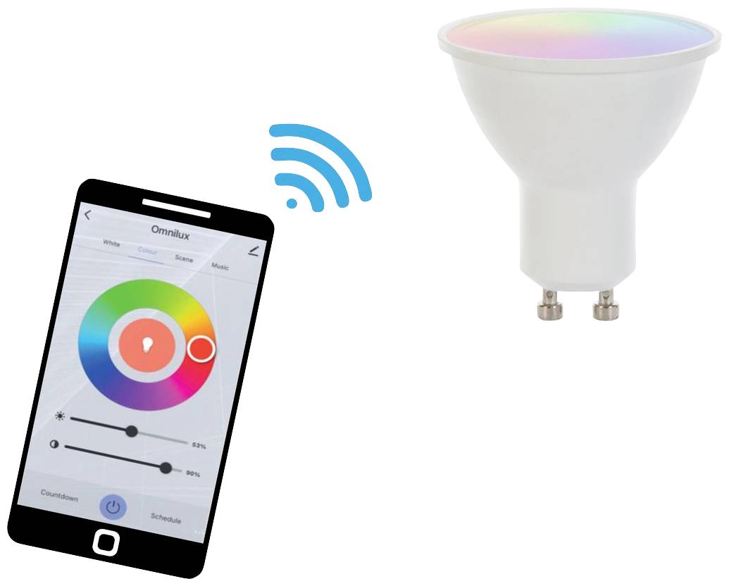 Omnilux 88000015 LED EEK F (A - G) GU10 4W Warmweiß bis Kaltweiß (Ø x L) 50mm x 55mm 1St.