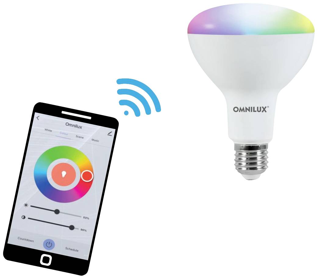 Omnilux 88000020 LED EEK F (A - G) E27 9W Warmweiß bis Kaltweiß (Ø x L) 95mm x 130mm 1St.