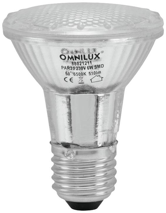 Omnilux 88021211 LED EEK F (A - G) E27 6W Kaltweiß (Ø x L) 64mm x 86mm 1St.
