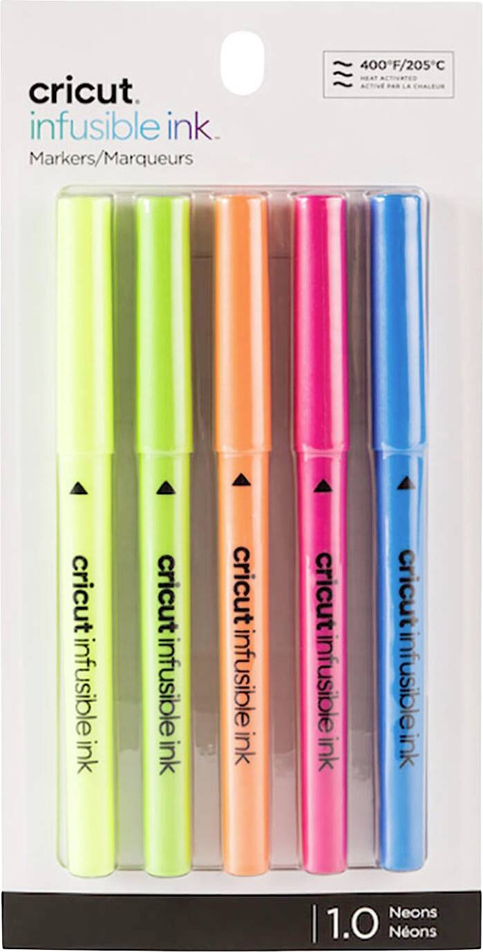 Cricut Explore/Maker Infusible Ink Medium Point 5-Pack Brights Stiftset Neonpink, Neonblau, Neonorange, Neongelb, Neongrün