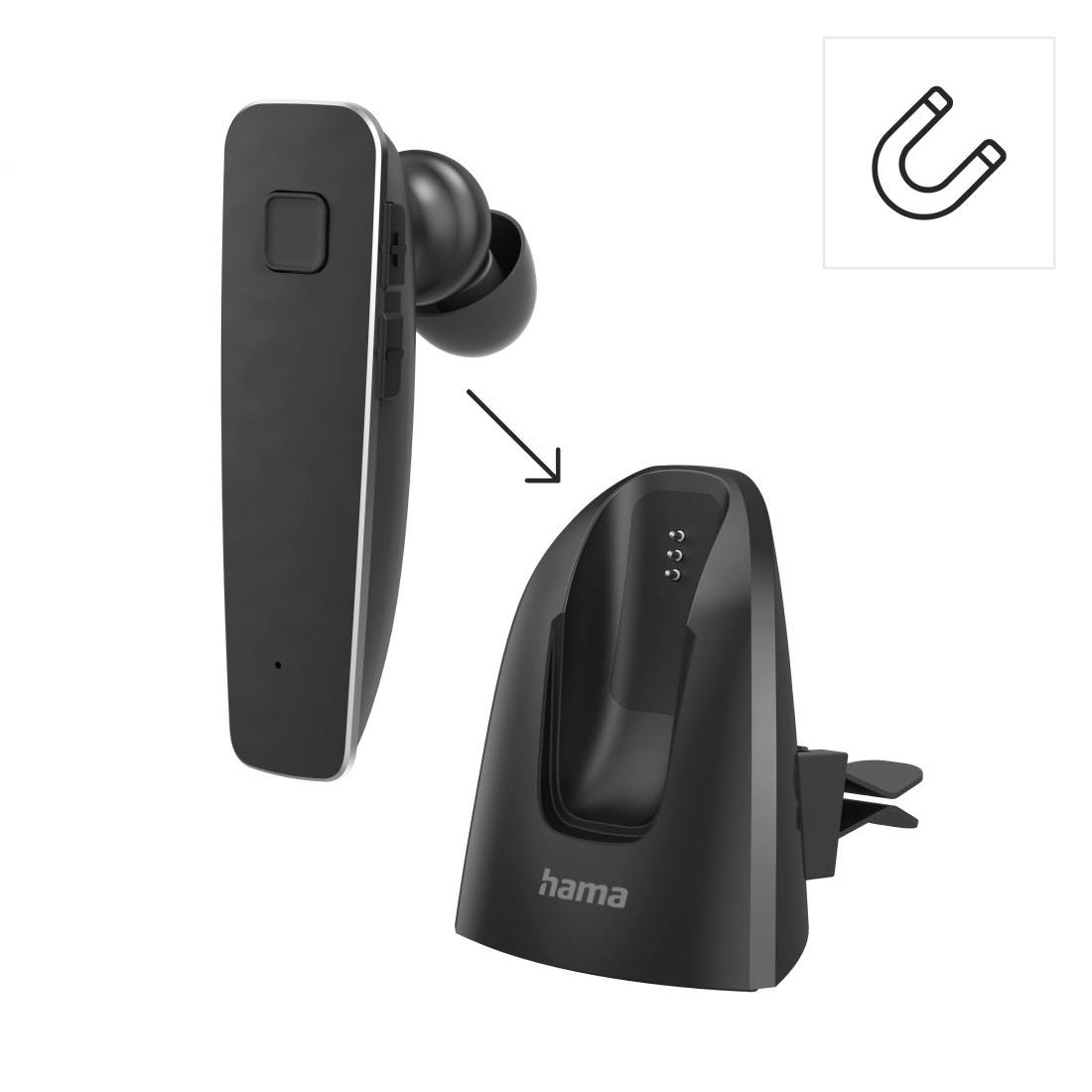 Hama MyVoice2100 In Ear Headset Bluetooth® Mono Lautstärkeregelung Handy