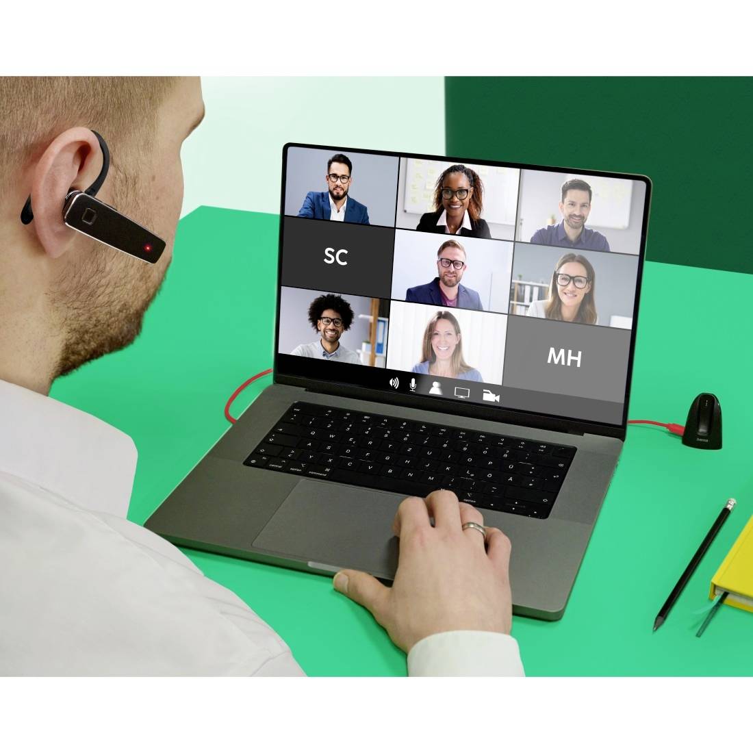 Hama MyVoice2100 In Ear Headset Bluetooth® Mono Lautstärkeregelung Handy