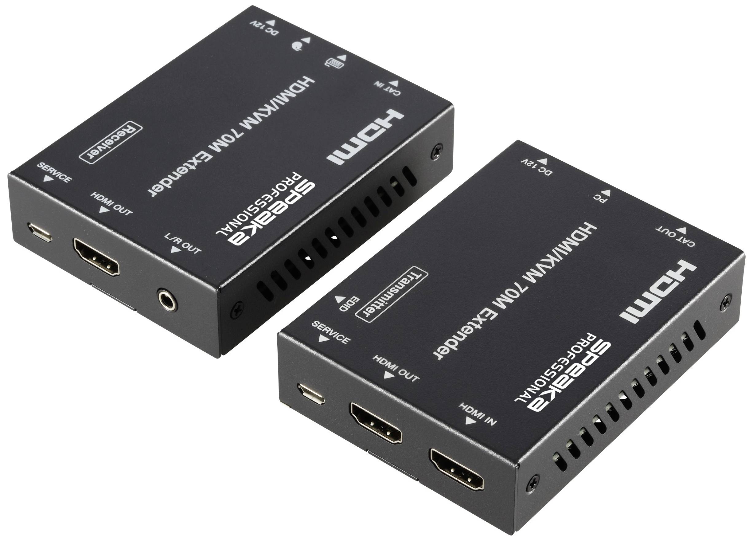 SpeaKa Professional SP-11562928 1 Port HDMI Extender Set über PC steuerbar 4096 x 2160 Pixel Schwarz