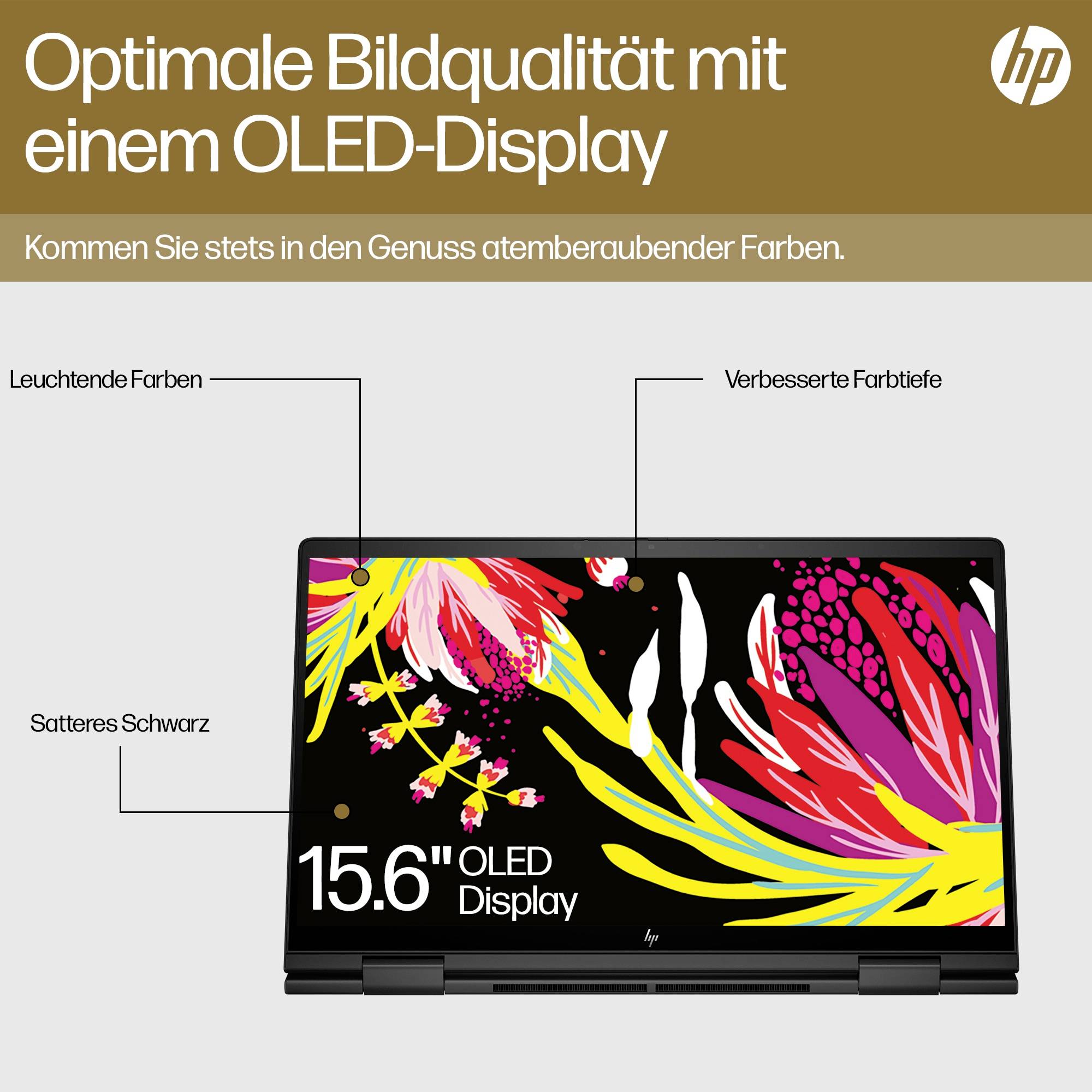 HP 2-in-1 Notebook / Tablet ENVY x360 2-in-1 Laptop 15-fh0055ng 39.6 cm (15.6 Zoll) Full HD AMD Ryzen 5 7530U 16 GB RAM 512 GB SSD Deutsch, QWERTZ