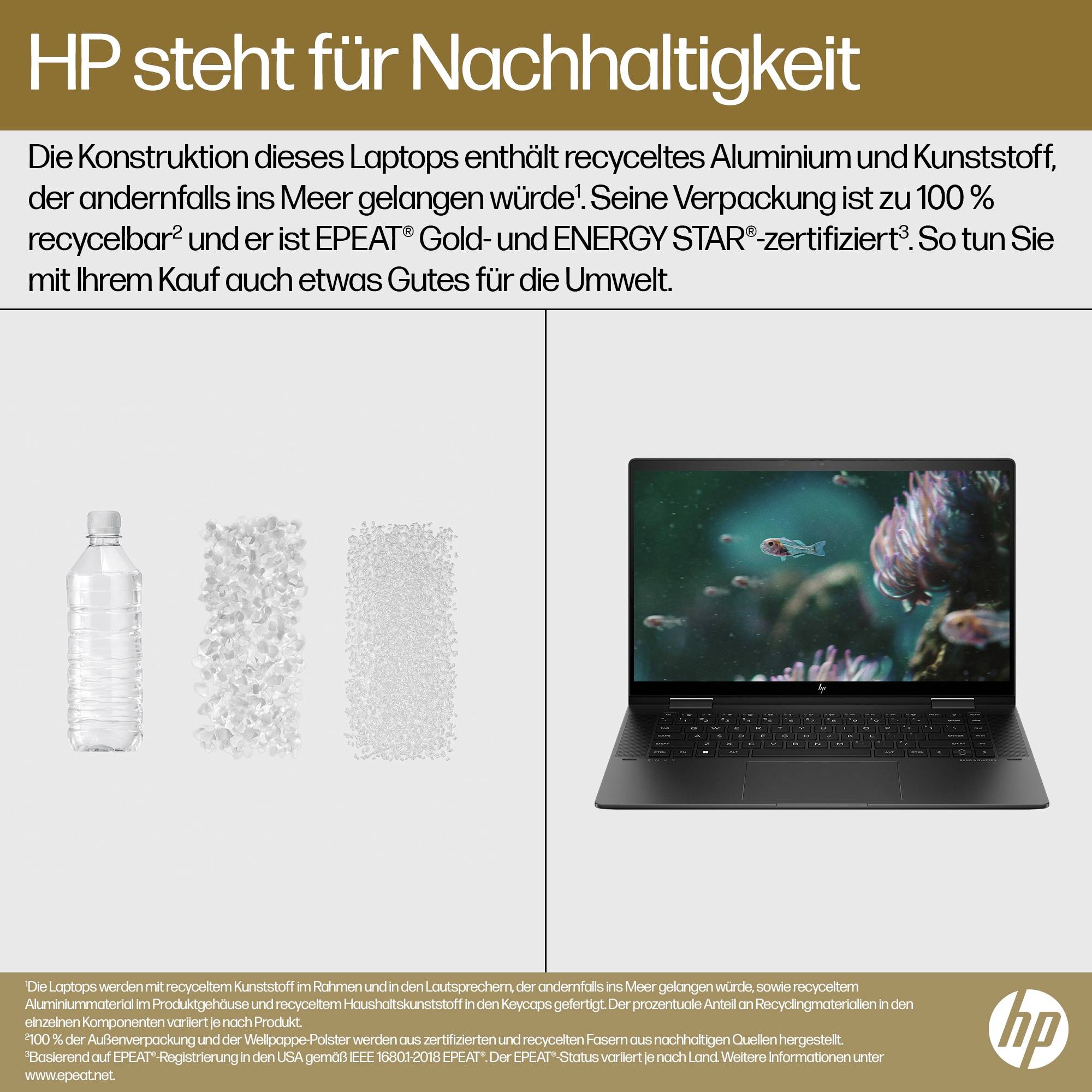 HP 2-in-1 Notebook / Tablet ENVY x360 2-in-1 Laptop 15-fh0055ng 39.6 cm (15.6 Zoll) Full HD AMD Ryzen 5 7530U 16 GB RAM 512 GB SSD Deutsch, QWERTZ