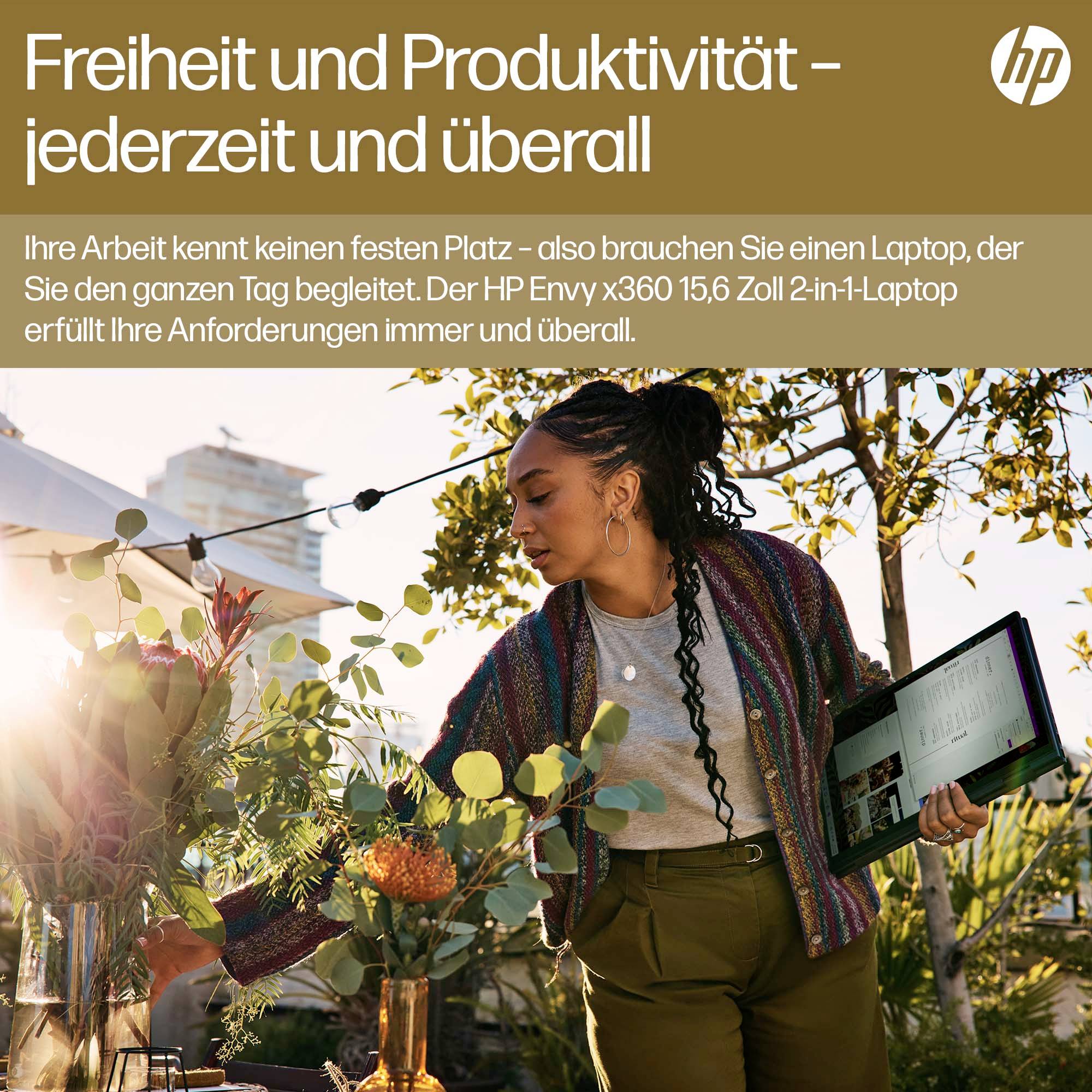 HP 2-in-1 Notebook / Tablet ENVY x360 2-in-1 Laptop 15-fh0055ng 39.6 cm (15.6 Zoll) Full HD AMD Ryzen 5 7530U 16 GB RAM 512 GB SSD Deutsch, QWERTZ