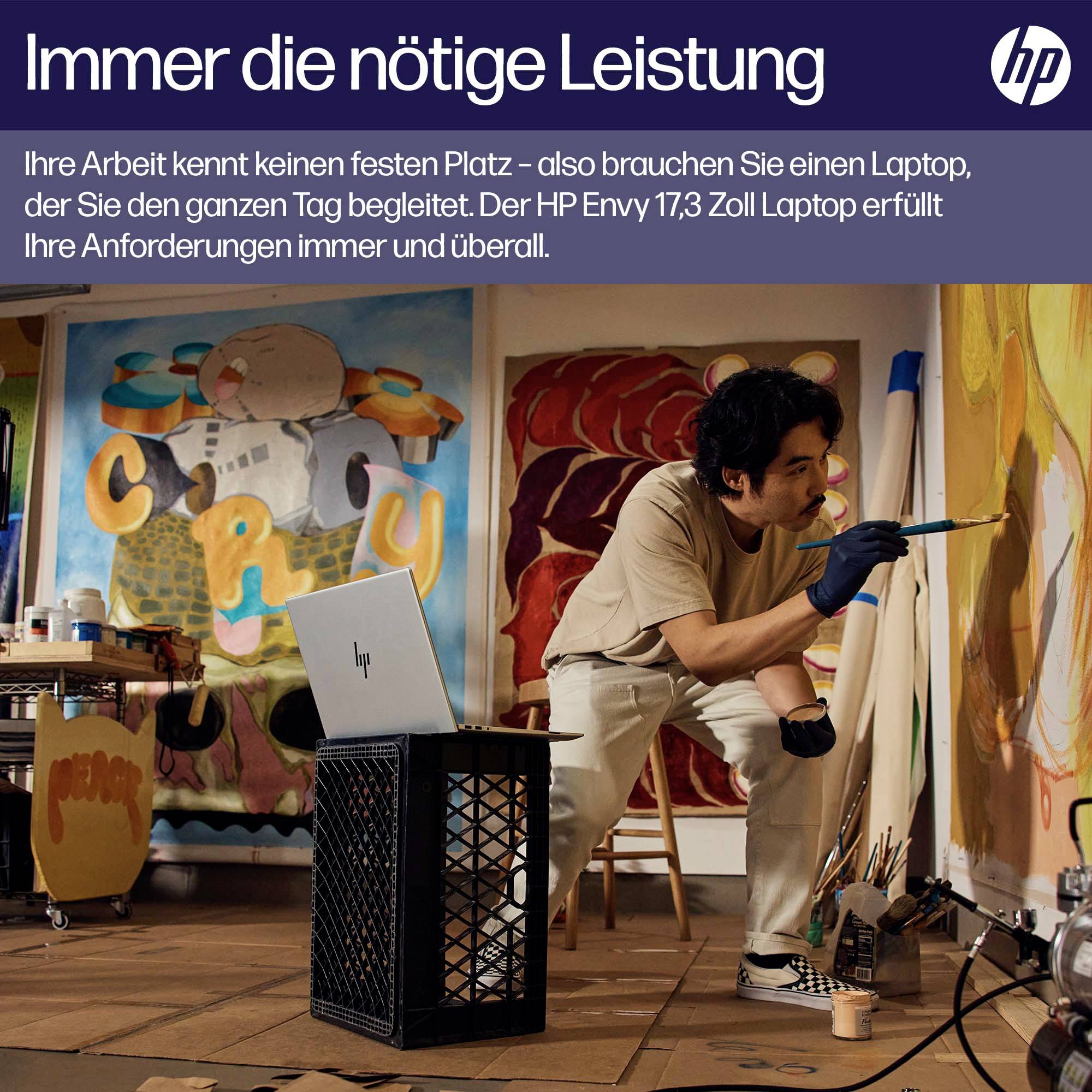 HP Notebook 17-cw0078ng 43.9 cm (17.3 Zoll) 4K, UHD Intel® Core™ i7 i7-1355U 32 GB RAM 1 TB SSD Deutsch, QWERTZ Silber 84S16EA#ABD