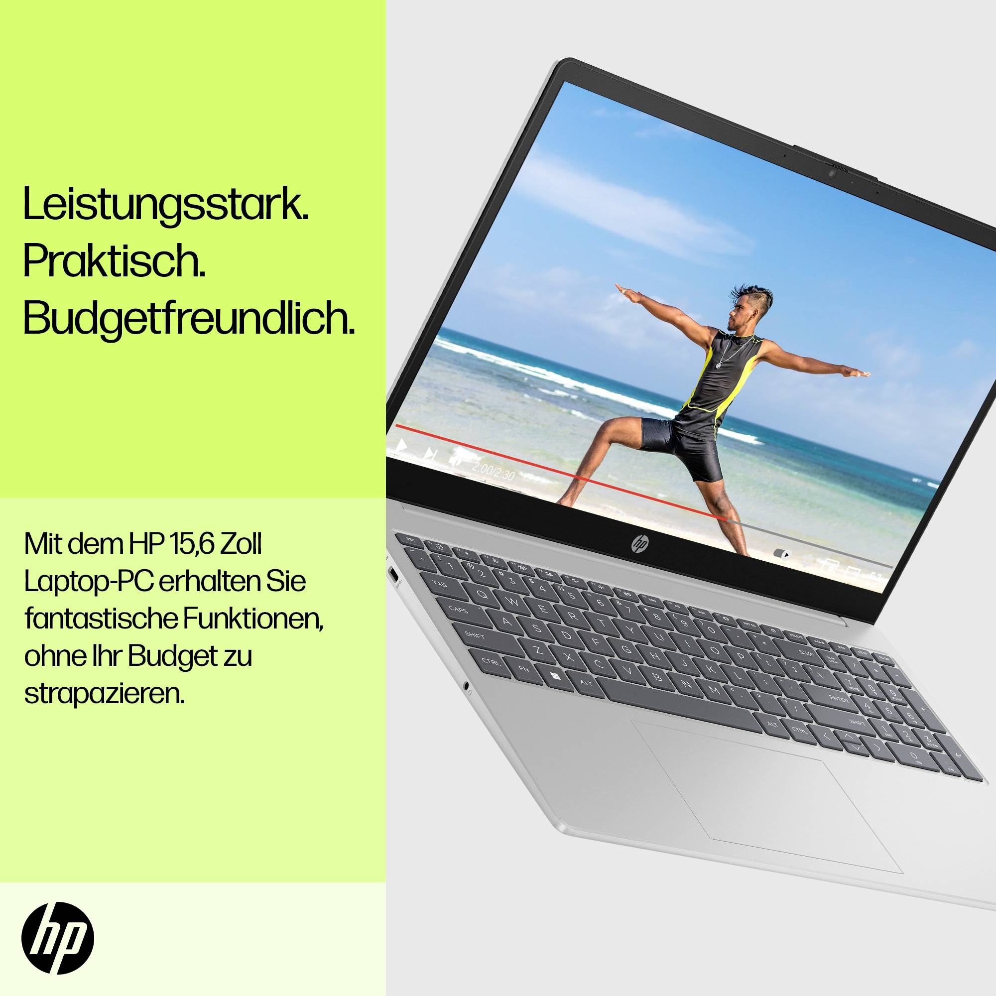 HP Notebook Laptop 15-fd0055ng 39.6 cm (15.6 Zoll) Full HD Intel® Core™ i5 i5-1335U 8 GB RAM 512 GB SSD Deutsch, QWERTZ Schwarz 800H3EA#AB