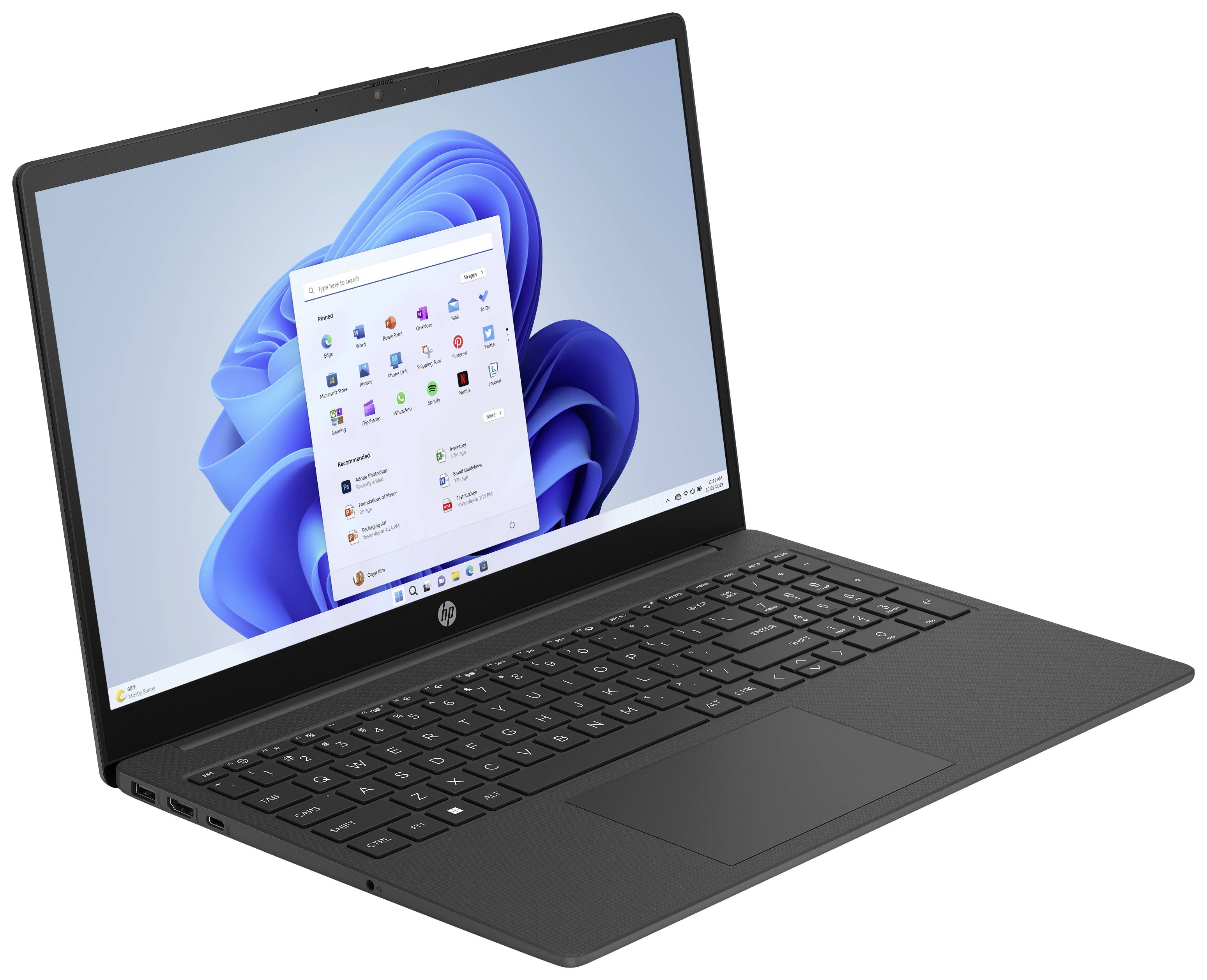 HP Notebook Laptop 15-fd0055ng 39.6 cm (15.6 Zoll) Full HD Intel® Core™ i5 i5-1335U 8 GB RAM 512 GB SSD Deutsch, QWERTZ Schwarz 800H3EA#AB