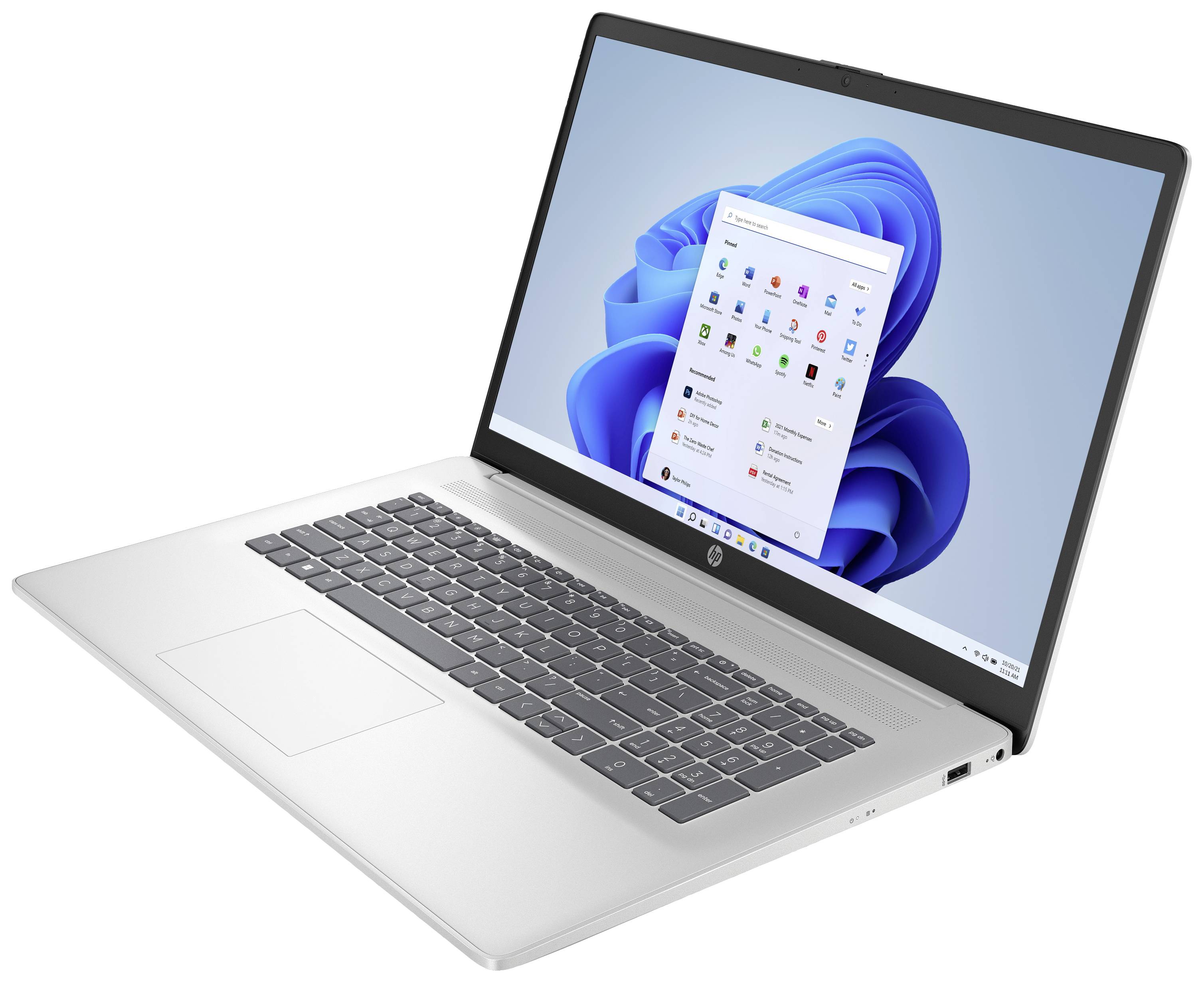 HP Notebook Laptop 17-cn3056ng 43.9 cm (17.3 Zoll) Full HD Intel® Core™ i5 i5-1335U 16 GB RAM 512 GB SSD Deutsch, QWERTZ Silber 800J1EA#AB