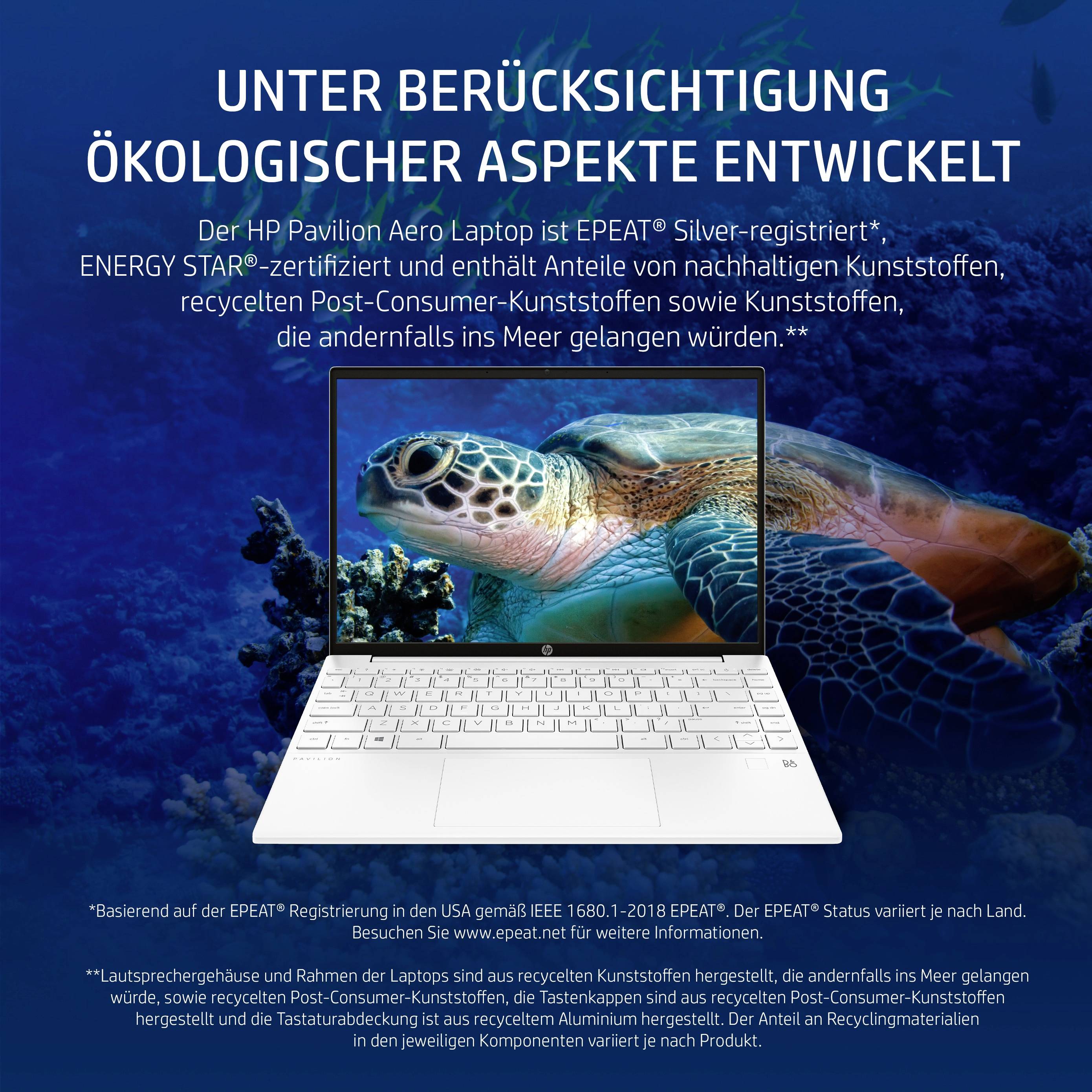 HP Notebook Pavilion 13-be2055ng 33.8cm (13.3 Zoll) WUXGA AMD Ryzen 5 7535U 16GB RAM 512GB SSD AMD Radeon 660M Win 11 Home Silber