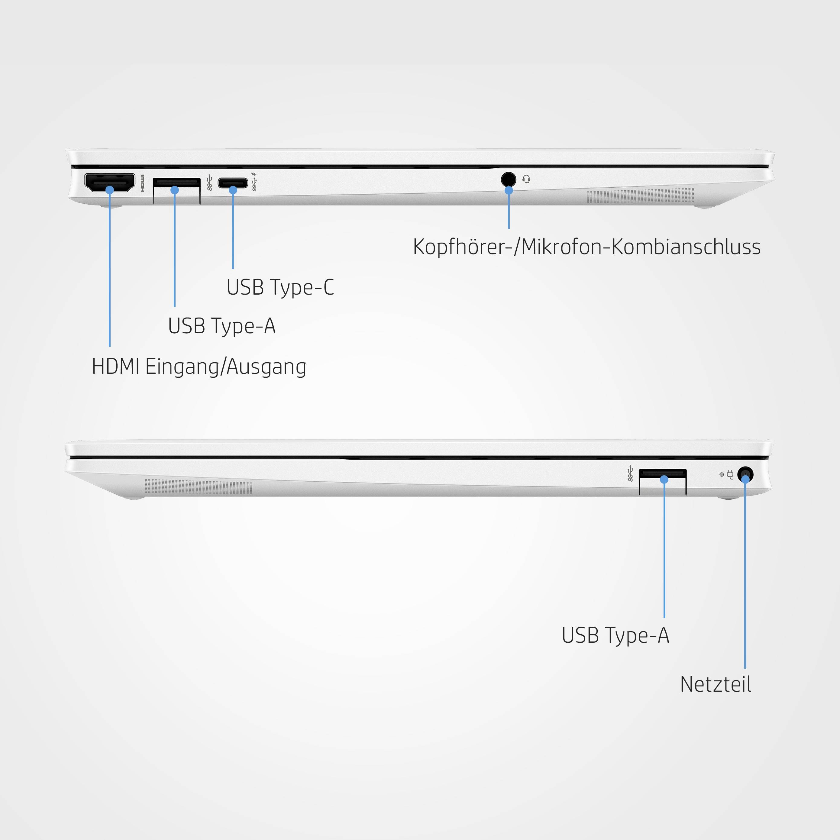 HP Notebook Pavilion 13-be2055ng 33.8cm (13.3 Zoll) WUXGA AMD Ryzen 5 7535U 16GB RAM 512GB SSD AMD Radeon 660M Win 11 Home Silber