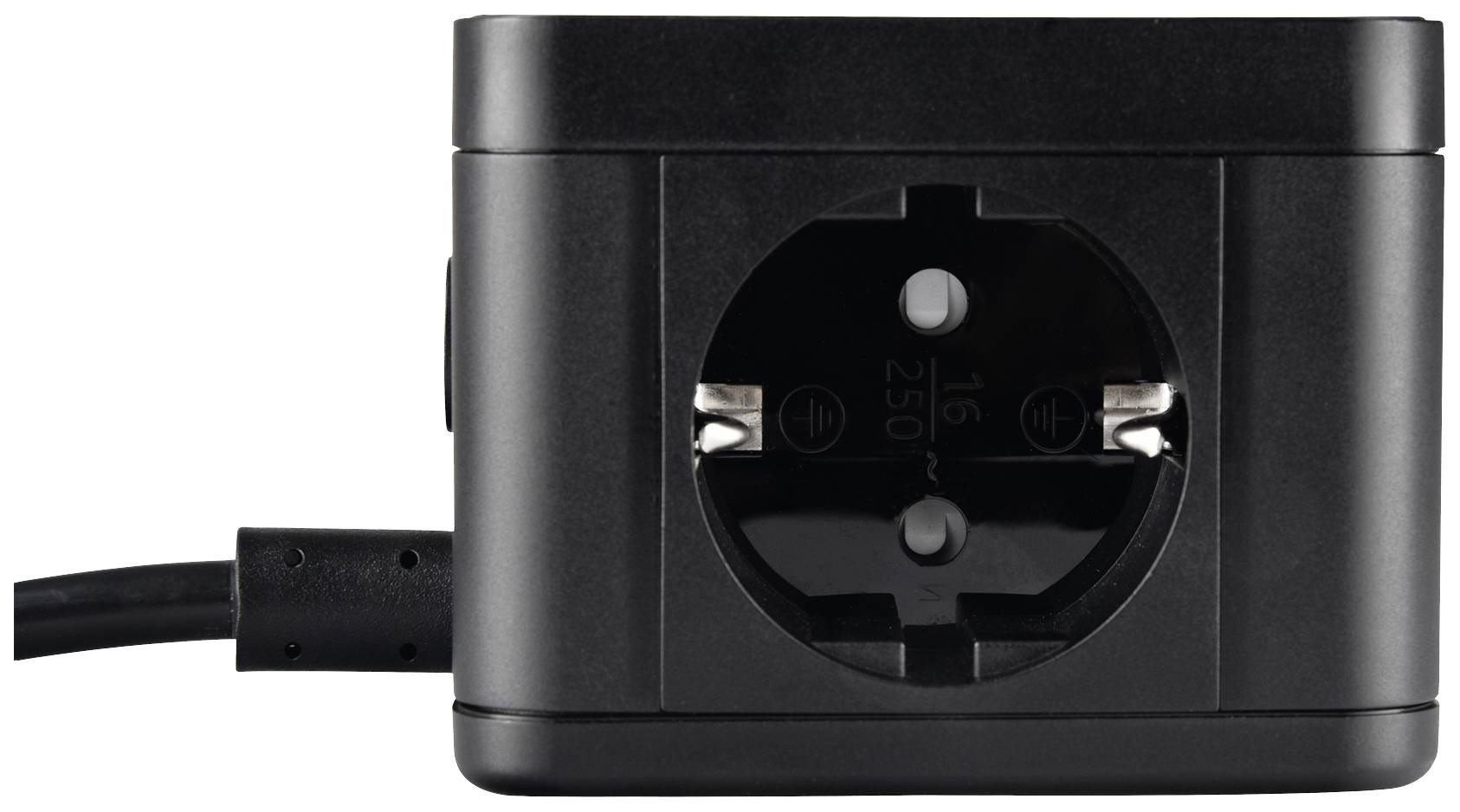 AS Schwabe 18220 Tischsteckdose Schwarz Schutzkontakt 1St.