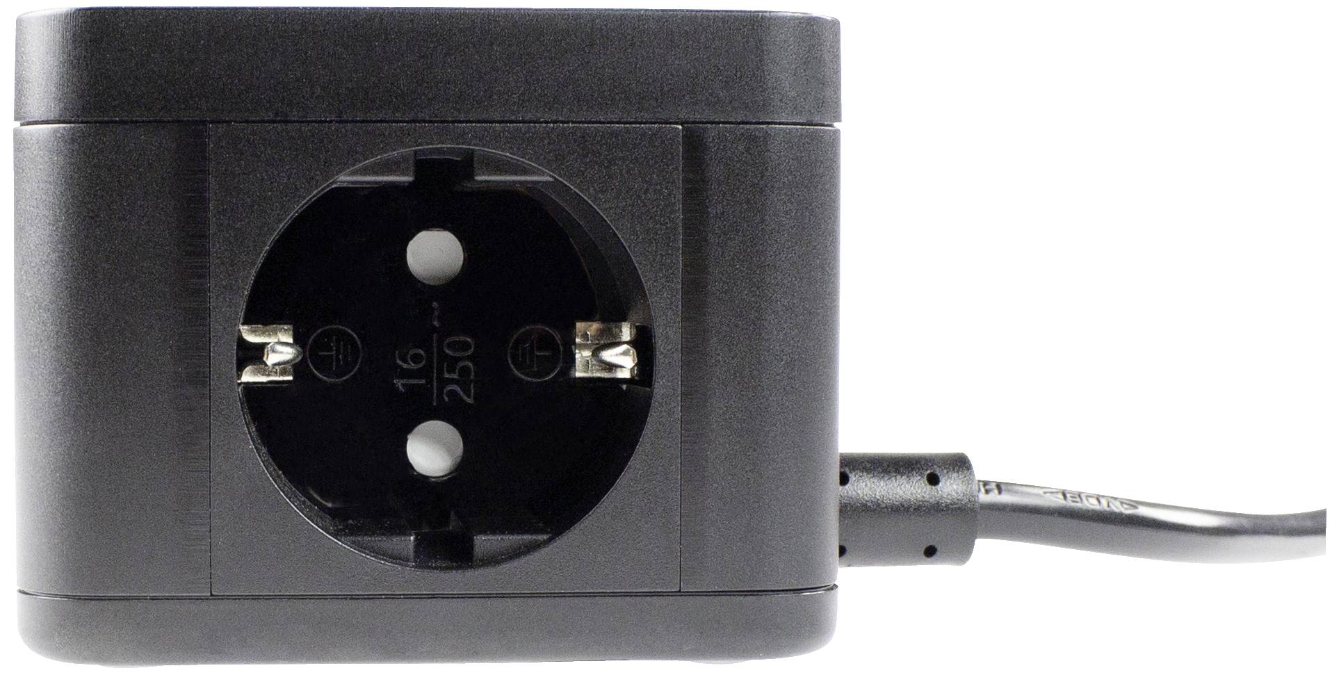 AS Schwabe 18220 Tischsteckdose Schwarz Schutzkontakt 1St.