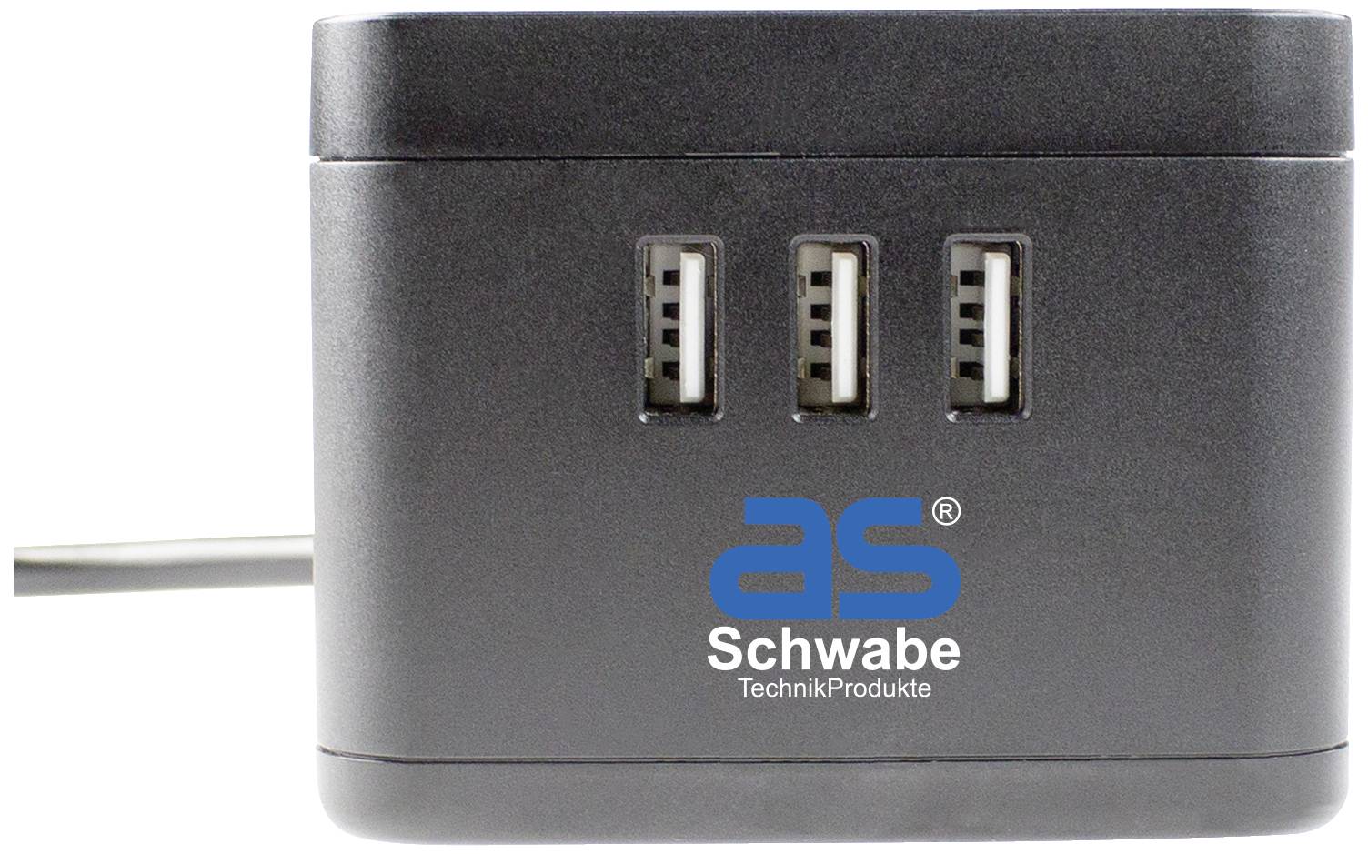 AS Schwabe 18220 Tischsteckdose Schwarz Schutzkontakt 1St.