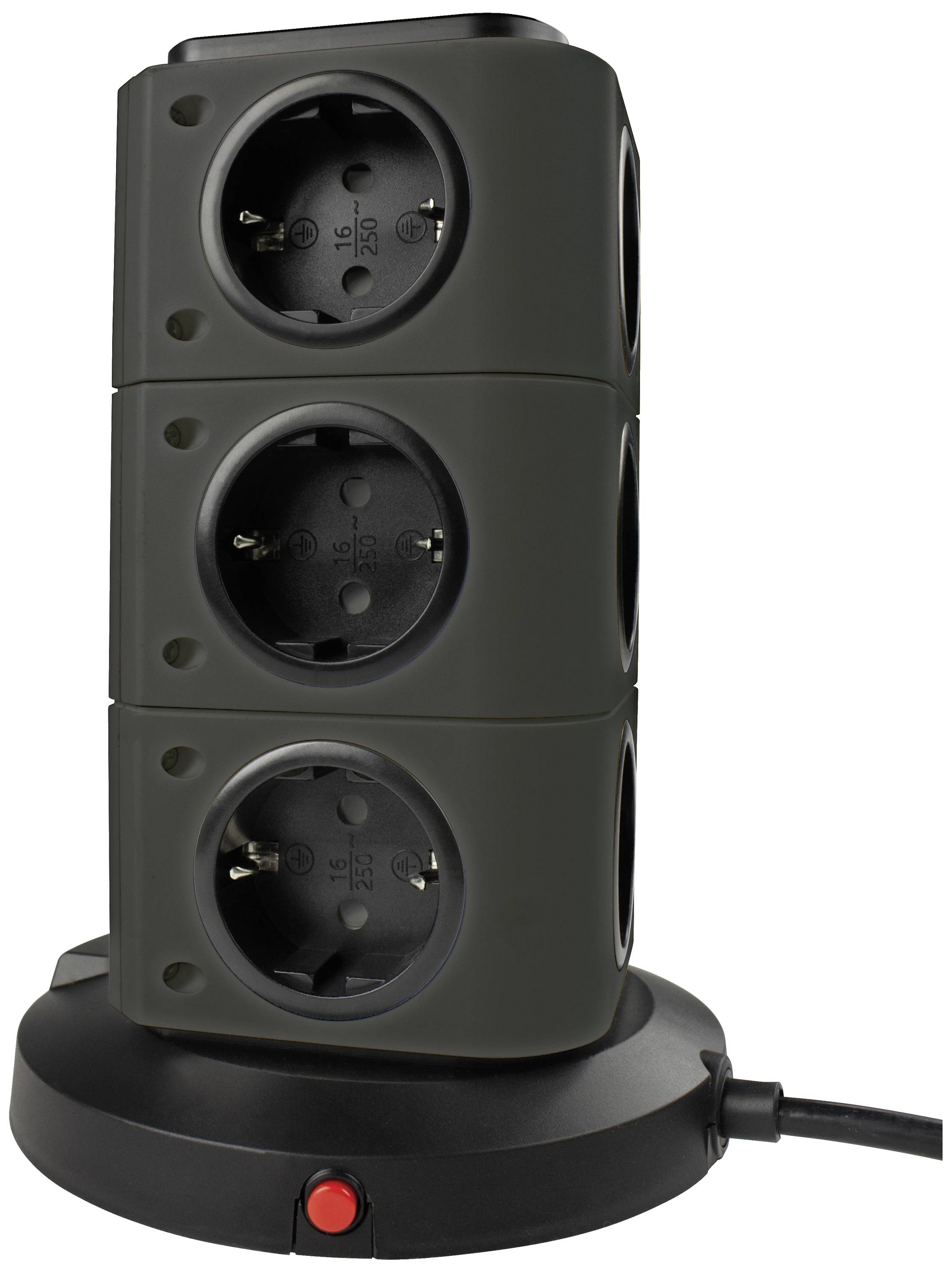 AS Schwabe 18222 Tischsteckdose Schwarz Schutzkontakt 1St.