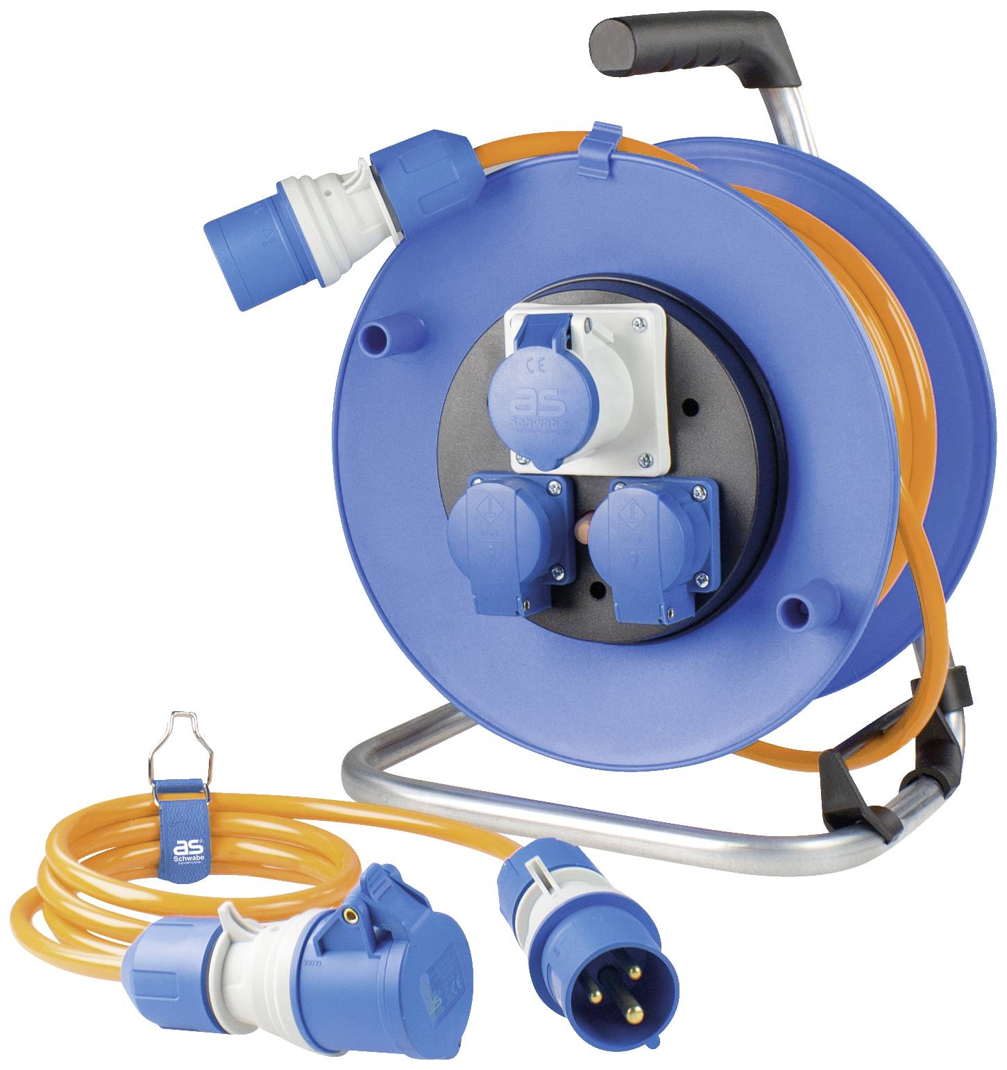 AS Schwabe 19704 Kabeltrommel 25m Orange CEE-Stecker 16A 3polig