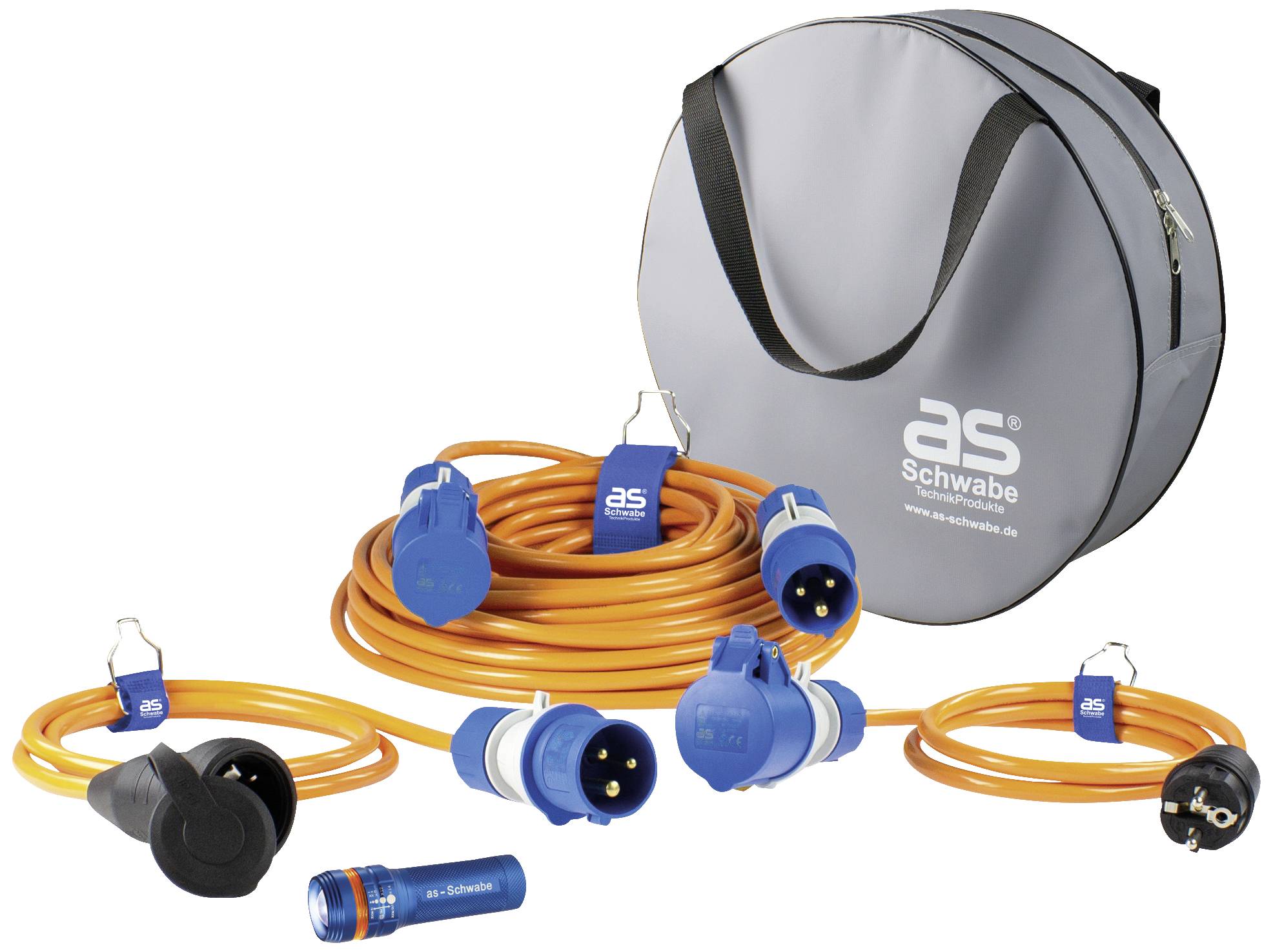 AS Schwabe 19706 Kabeltrommel 25m Orange CEE-Stecker 16A 3polig