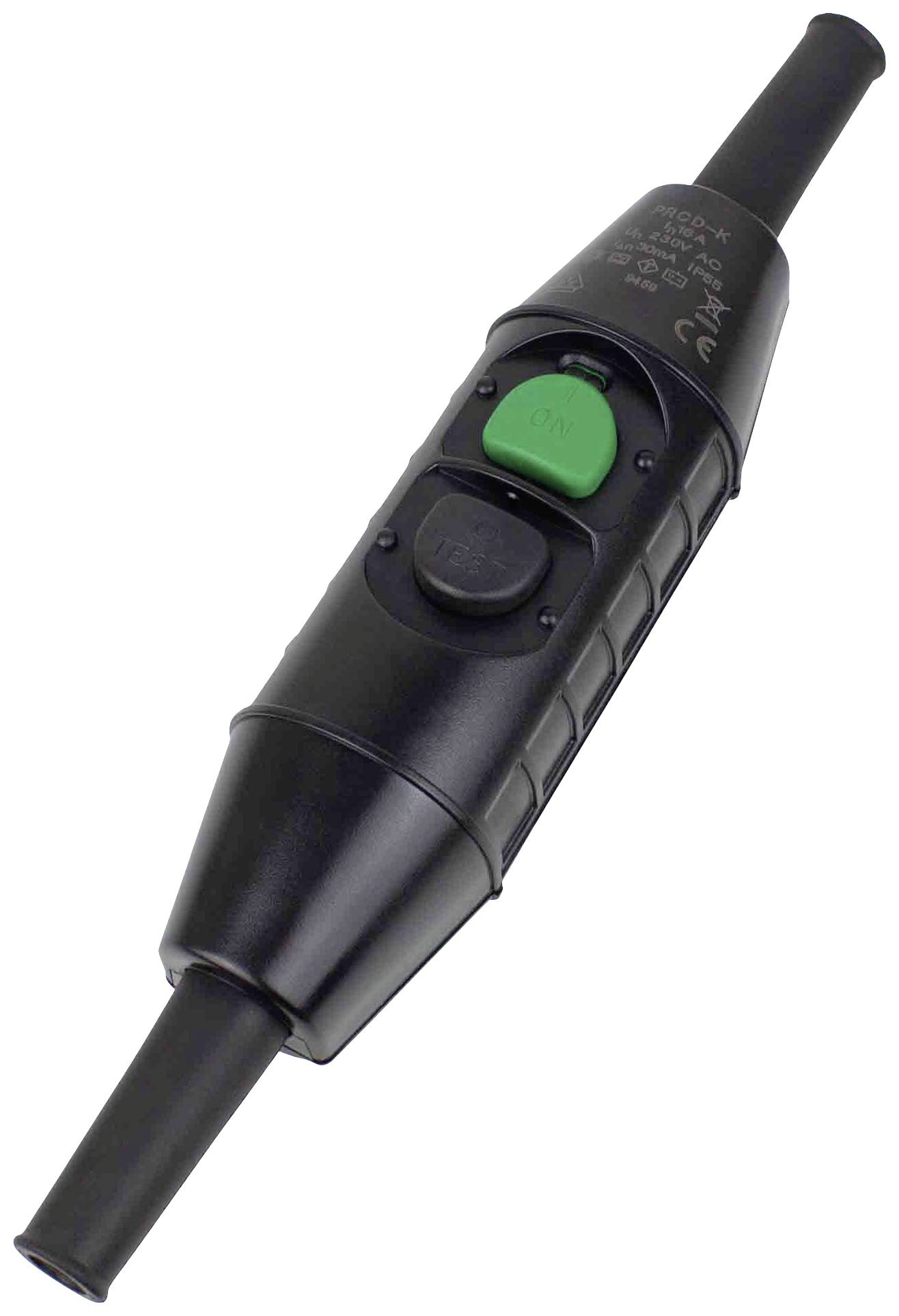 AS Schwabe 45400 Personenschutz-Zwischenstecker PRCD-K 230V Schwarz IP55