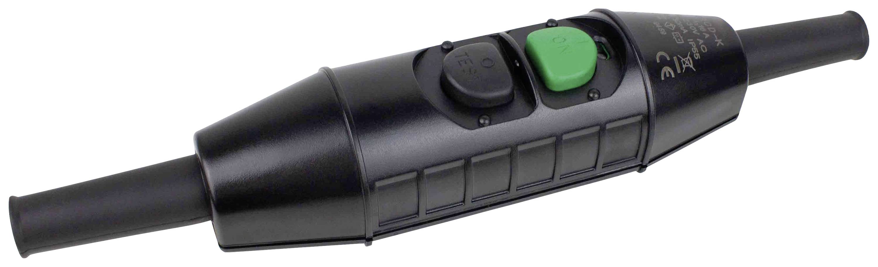 AS Schwabe 45400 Personenschutz-Zwischenstecker PRCD-K 230V Schwarz IP55