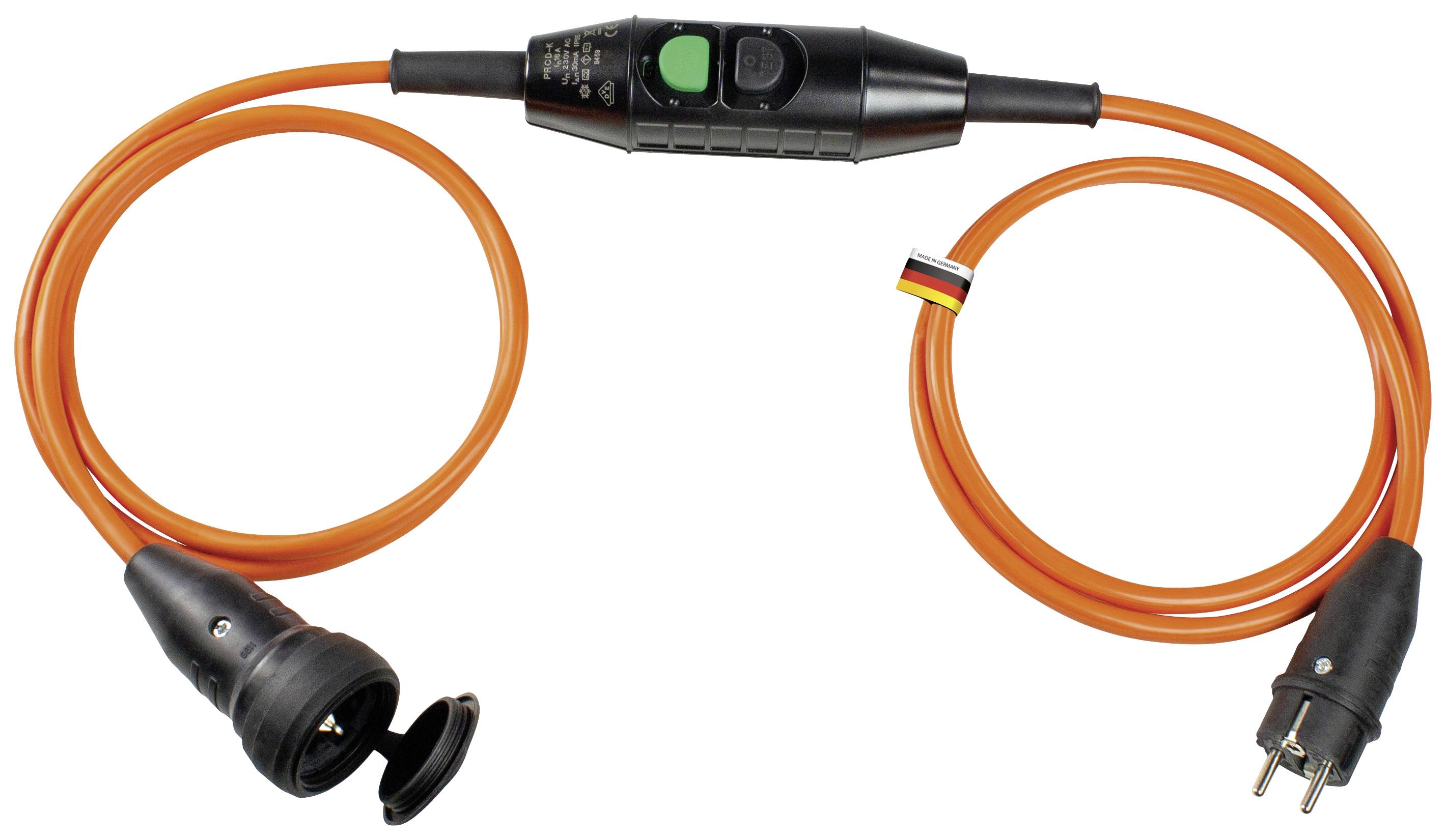 AS Schwabe 45401 Personenschutz-Verlängerungskabel PRCD-K 230V Schwarz, Orange IP44