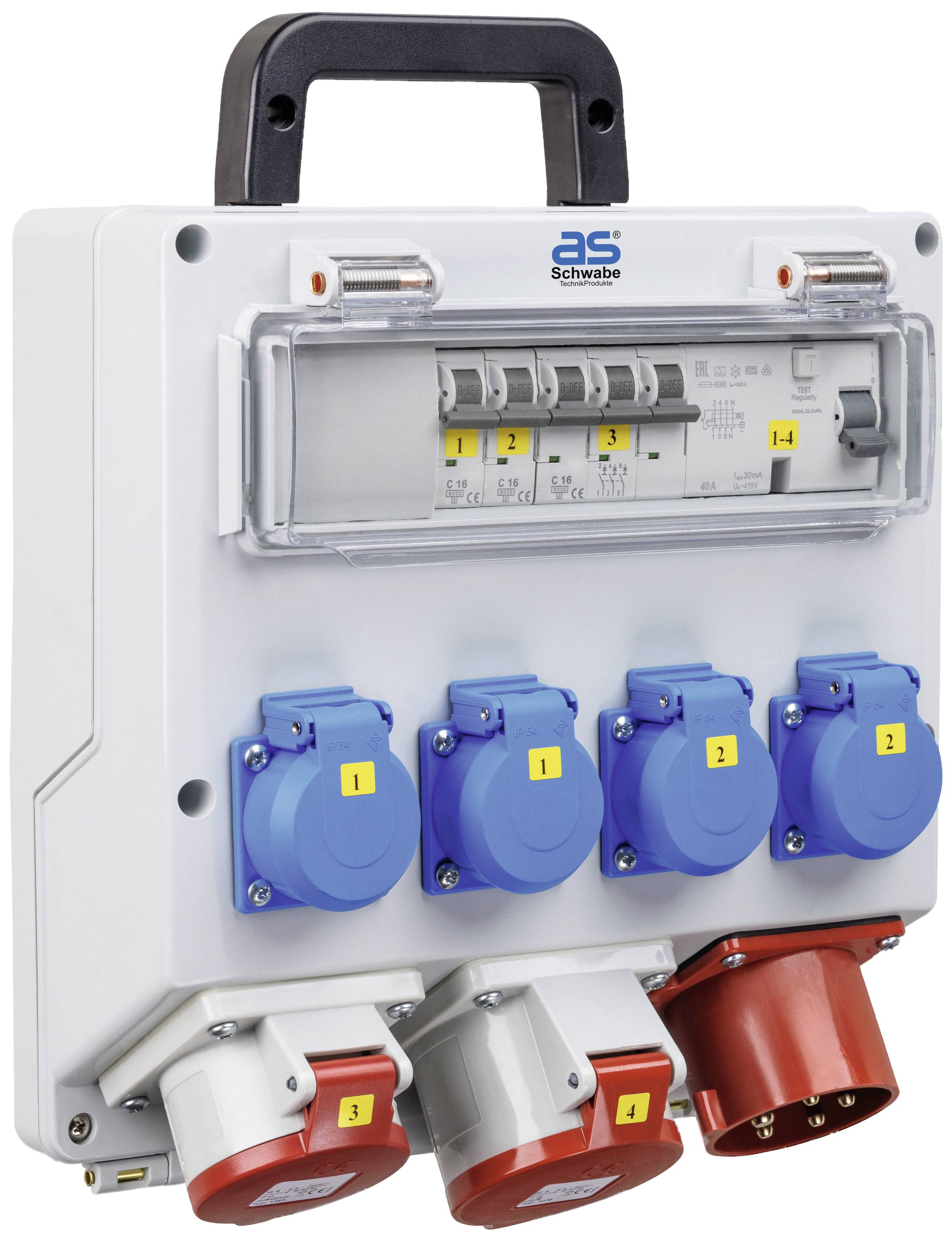 AS Schwabe CEE Stromverteiler FIXO 4 61512 400V 32A